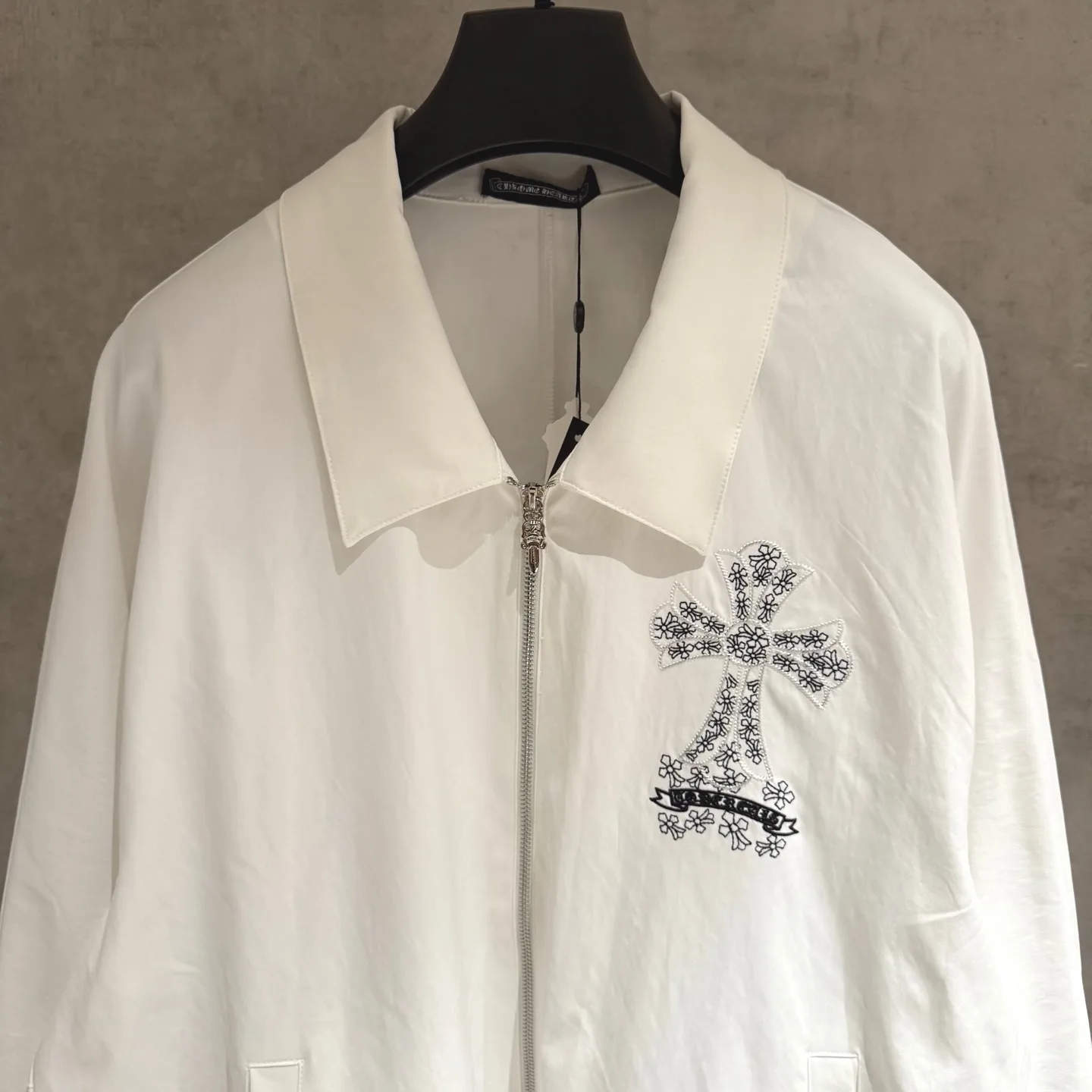 Cross-Embroidered Zip-Up Shirt Jacket D24524968 — view 3