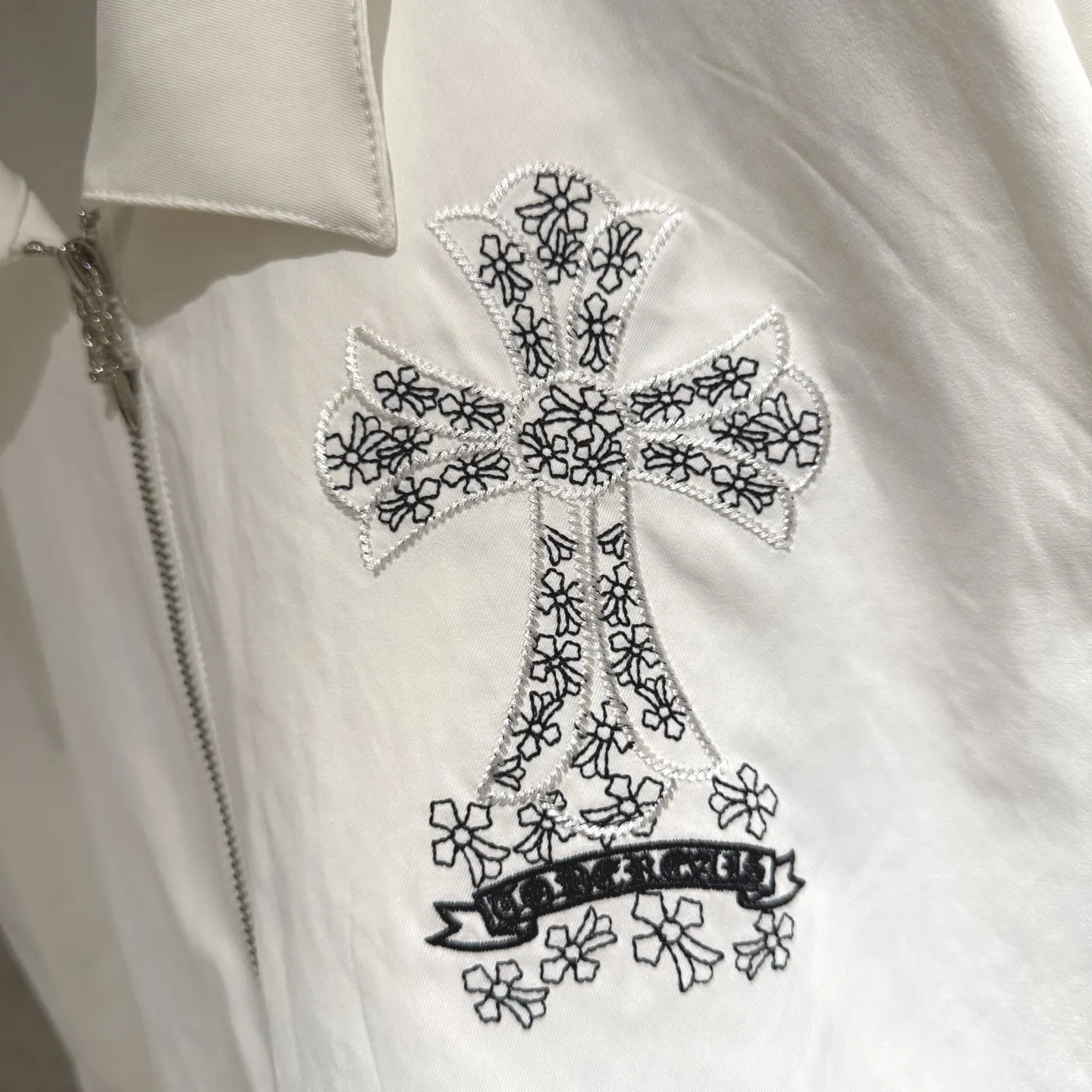 Cross-Embroidered Zip-Up Shirt Jacket D24524968 — view 6