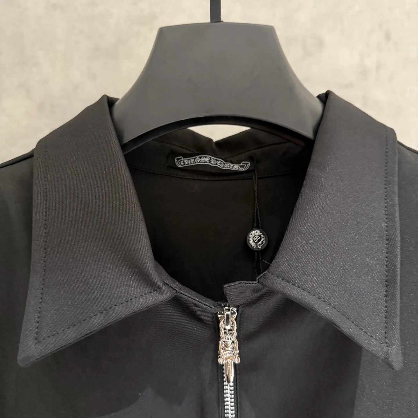 Leather Cross Patch Zip-Up Shirt Jacket D24524971 — view 5