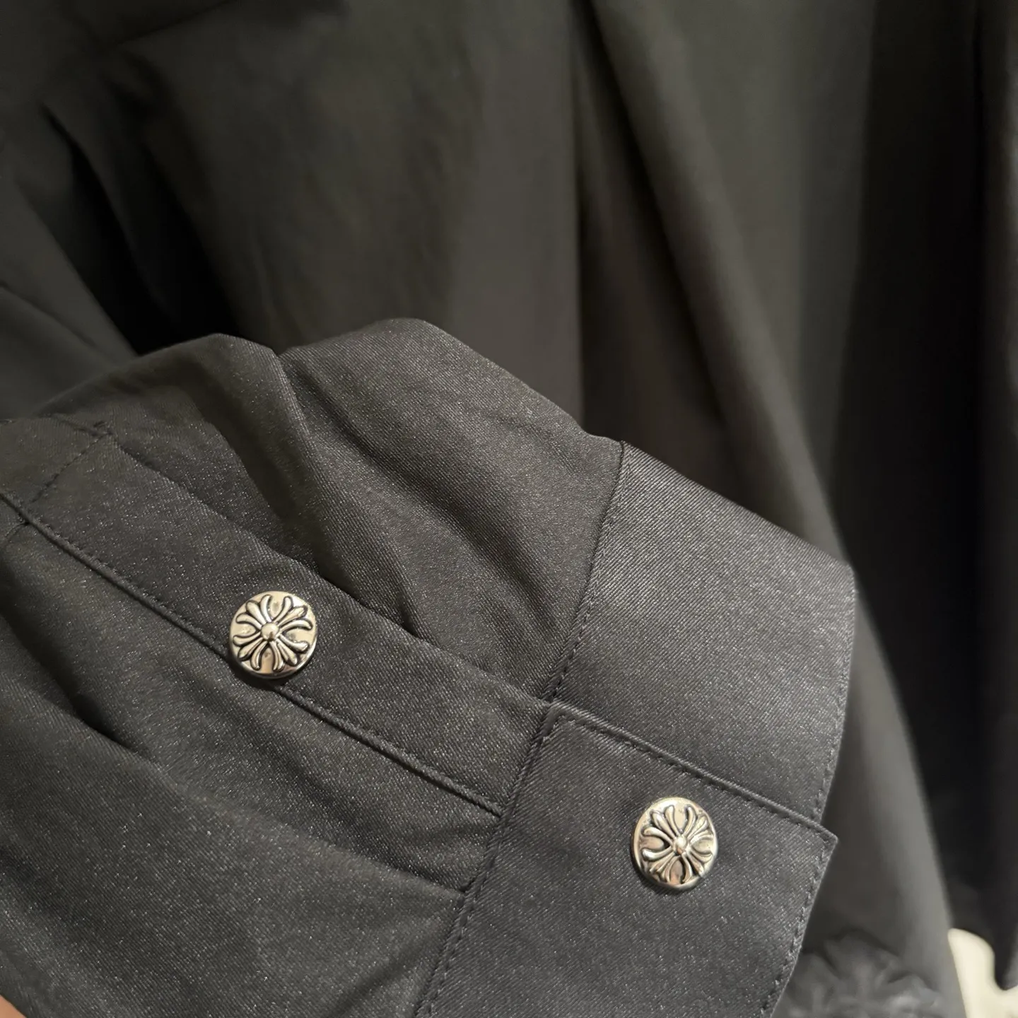 Leather Cross Patch Zip-Up Shirt Jacket D24524971 — view 8