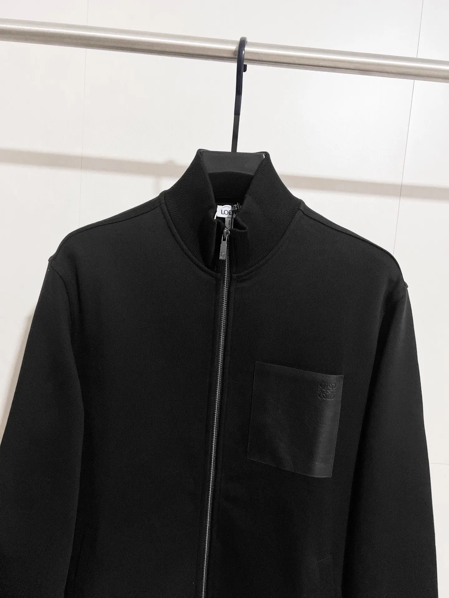 Leather-Trimmed Fleece-Back Zip-Up Jacket D24516460 — view 3