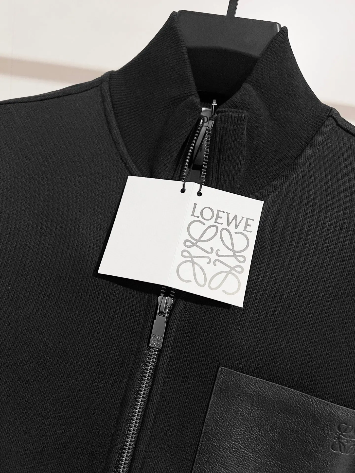 Leather-Trimmed Fleece-Back Zip-Up Jacket D24516460 — view 8