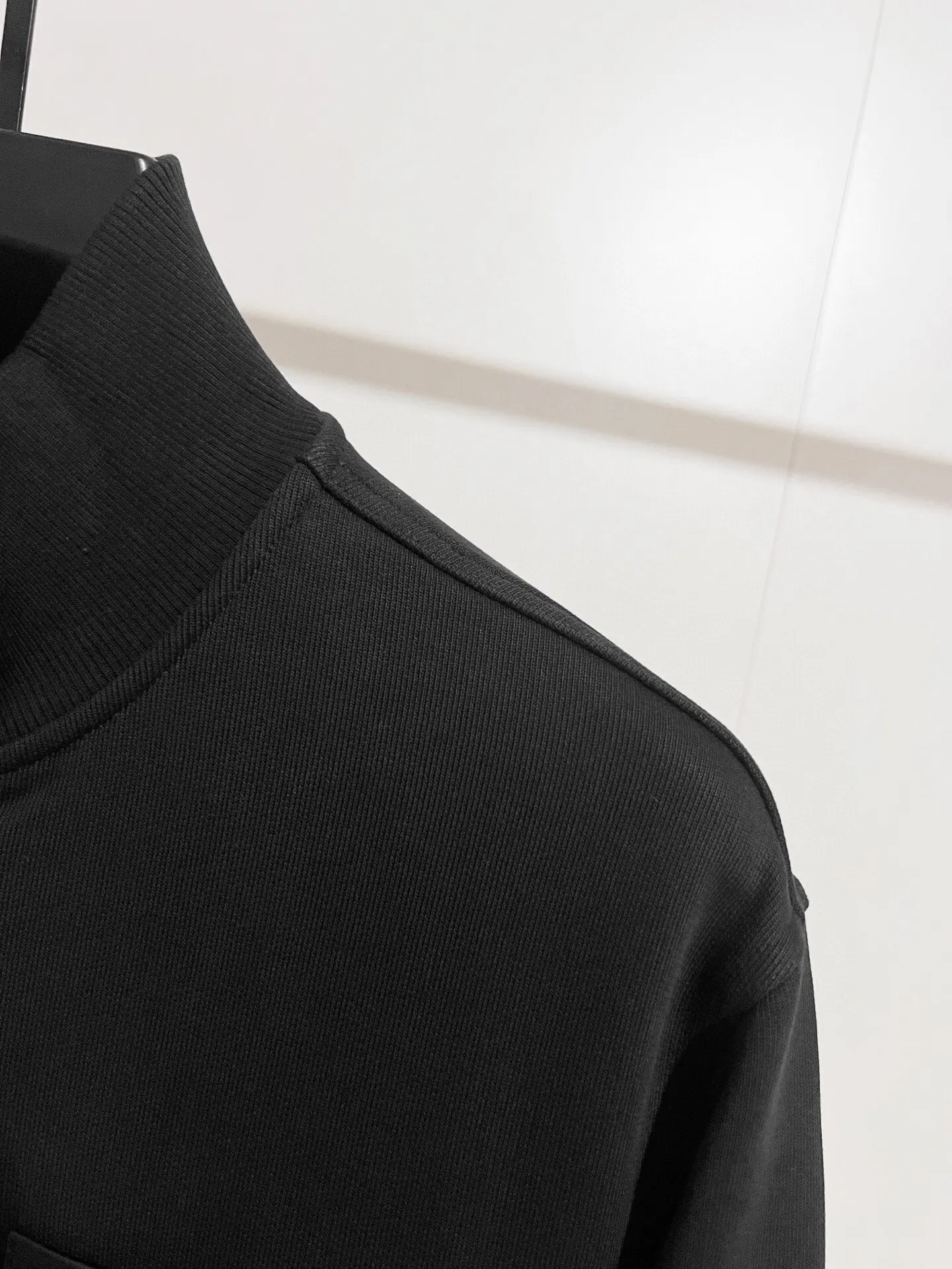 Leather-Trimmed Fleece-Back Zip-Up Jacket D24516460 — view 9
