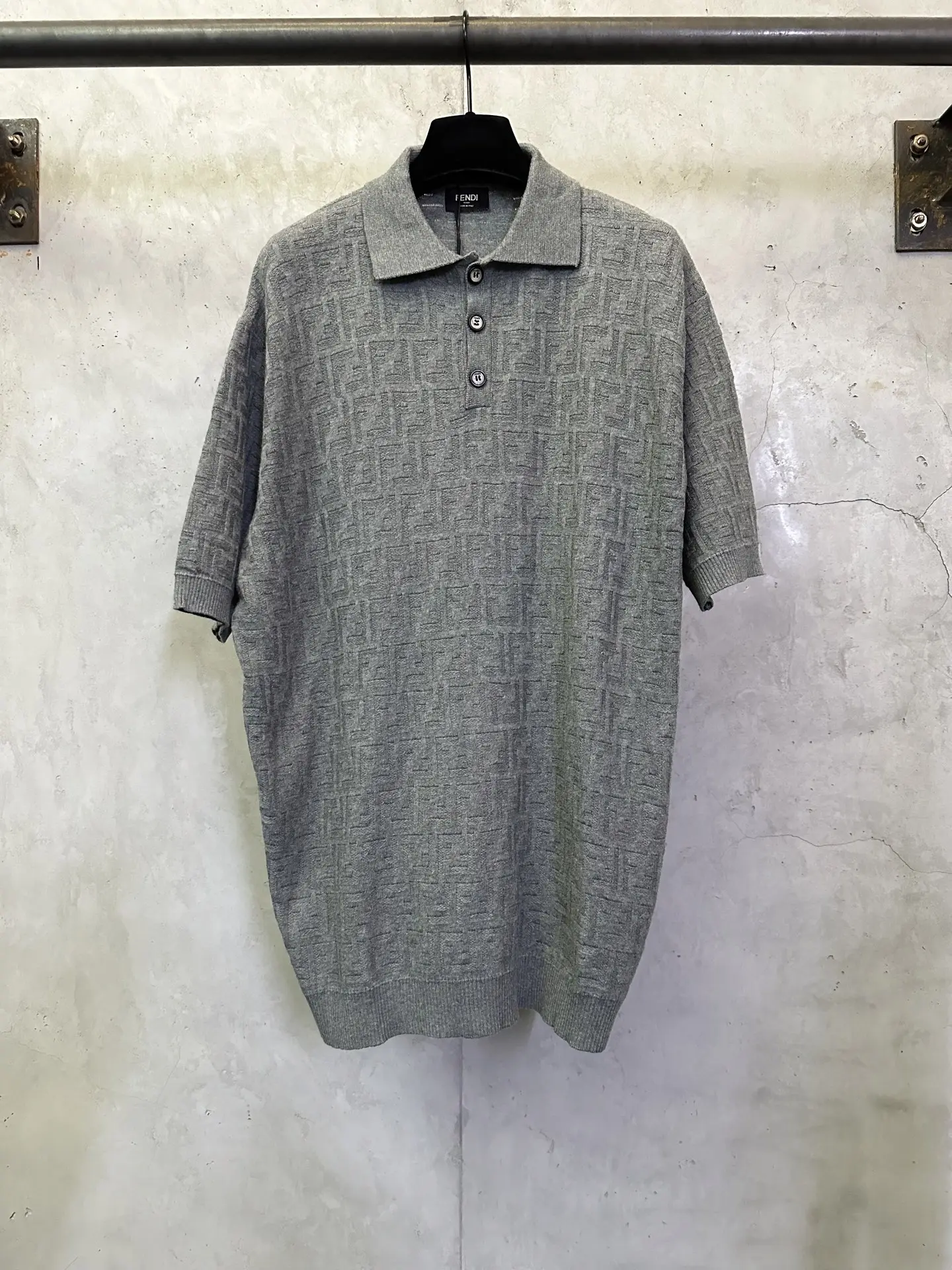 FF Monogram Jacquard Knit Polo Shirt D25012750