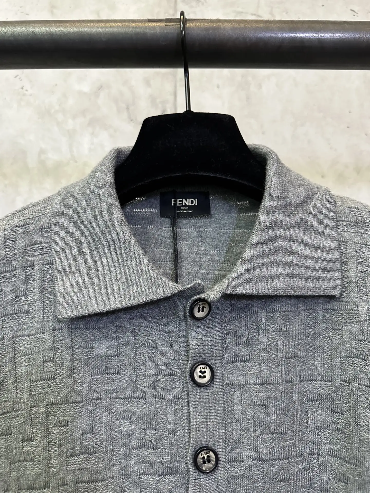 FF Monogram Jacquard Knit Polo Shirt D25012750 — view 7