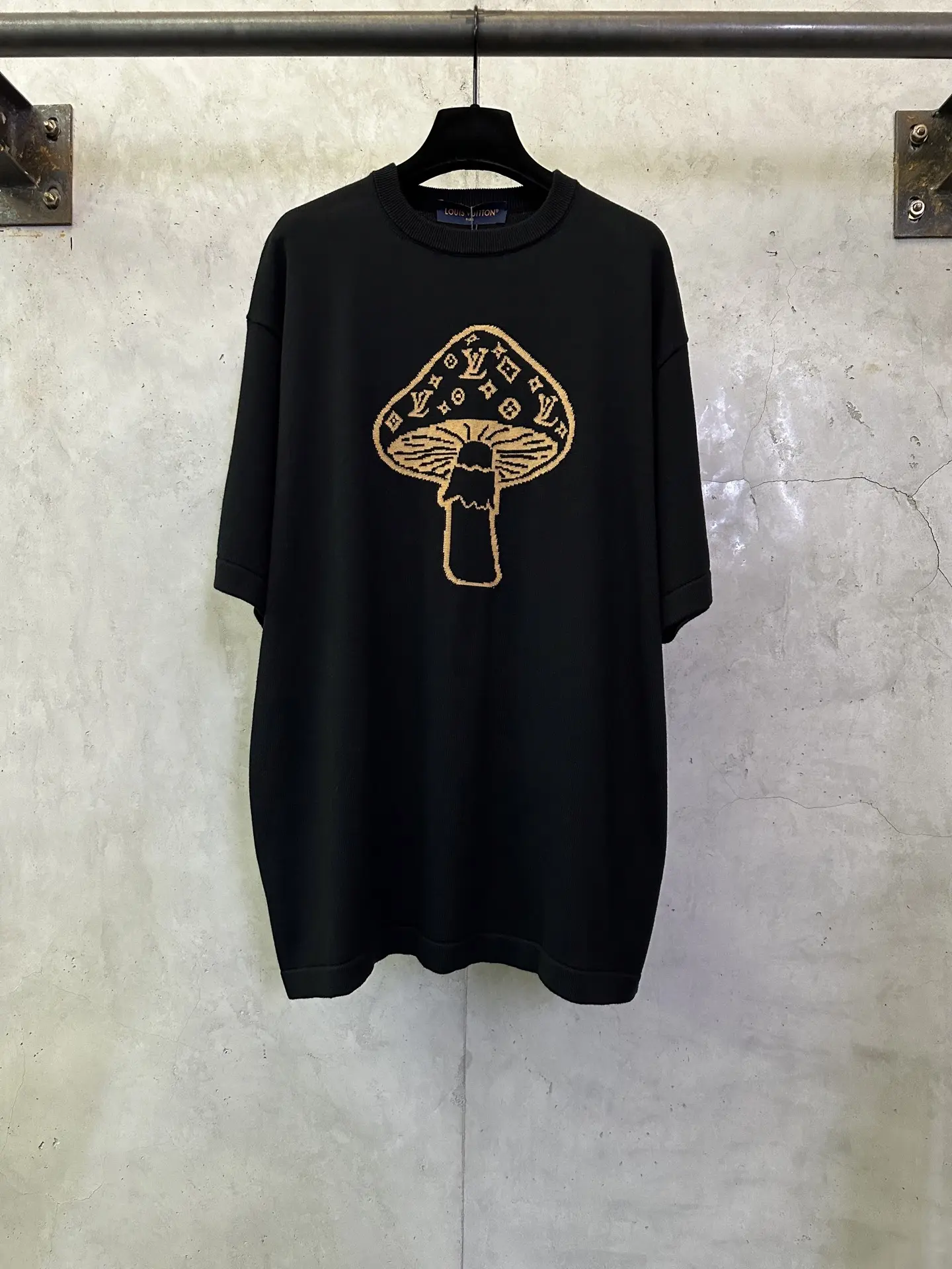 Mushroom Intarsia Knit T-Shirt D25012901