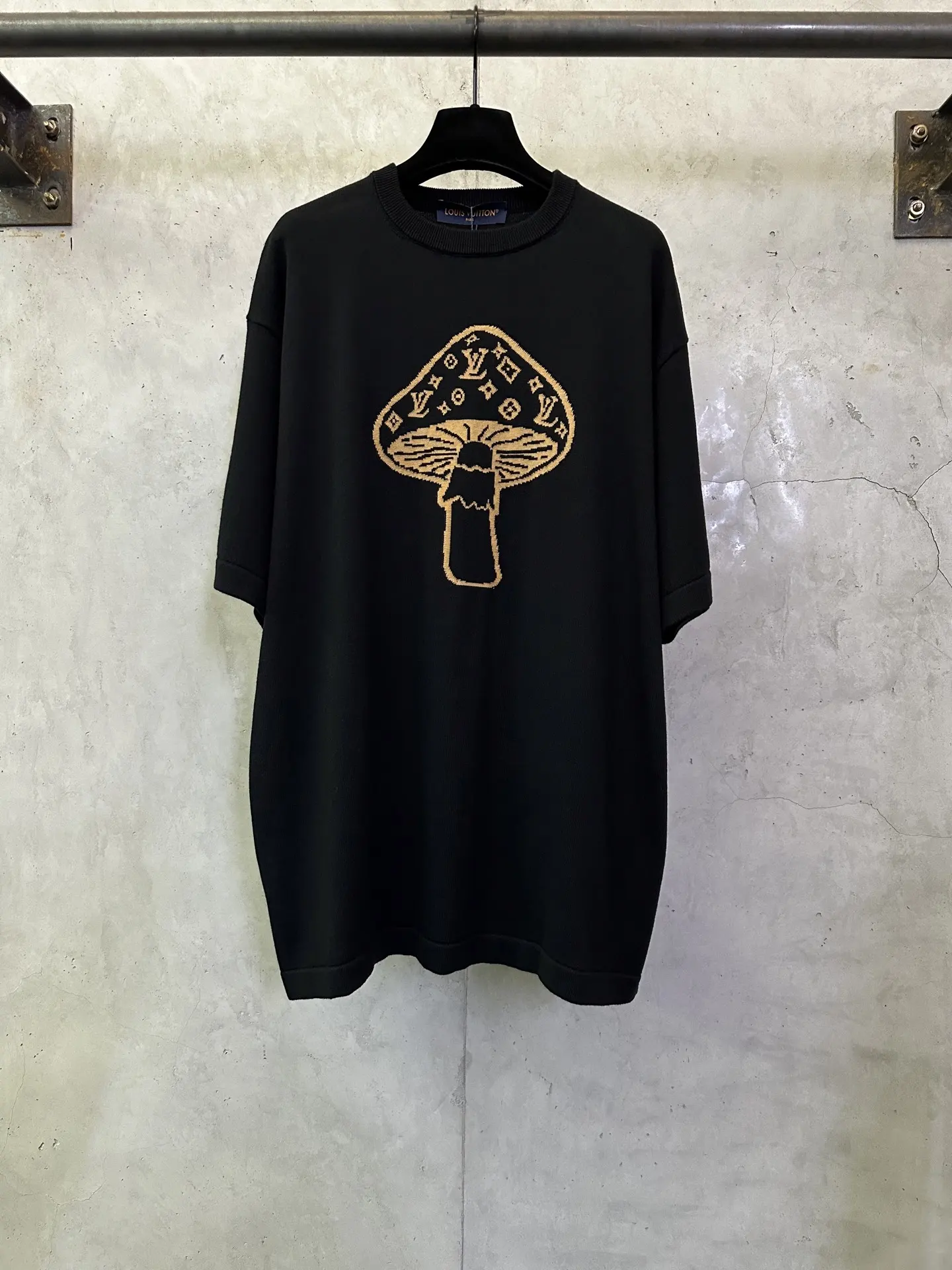 Mushroom Intarsia Knit T-Shirt D25012901