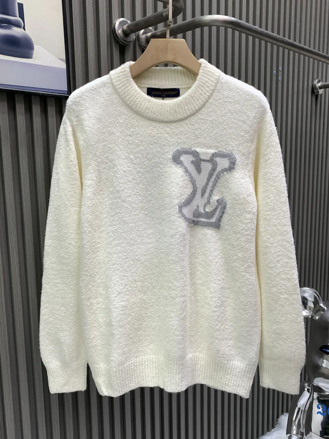 Logo Intarsia Wool-Blend Bouclé Sweater D25014544