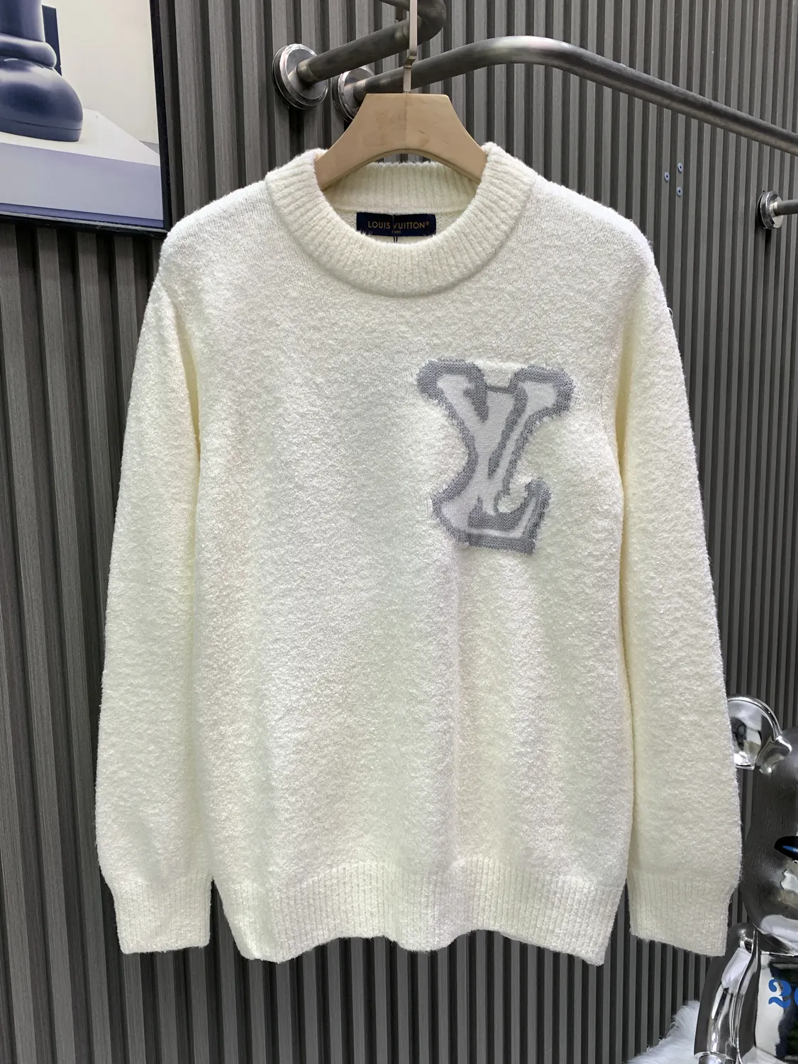 Logo Intarsia Wool-Blend Bouclé Sweater D25014544