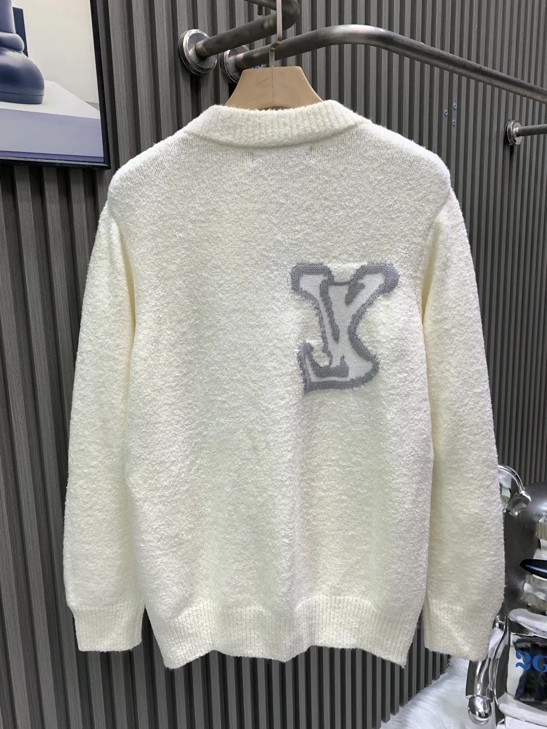 Logo Intarsia Wool-Blend Bouclé Sweater D25014544 — view 2