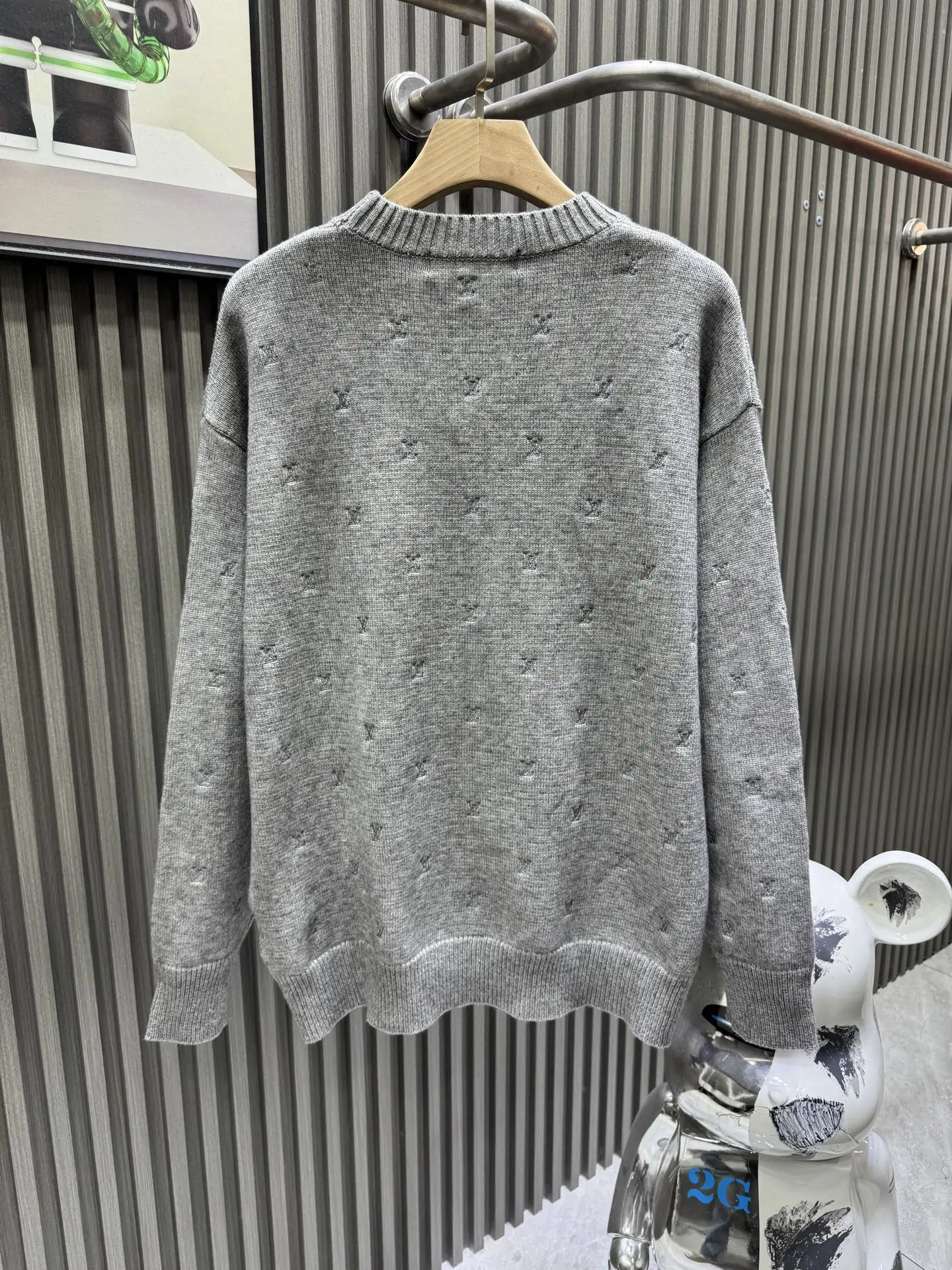 Embroidered Monogram Wool Crew-Neck Sweater D25014545 — view 2