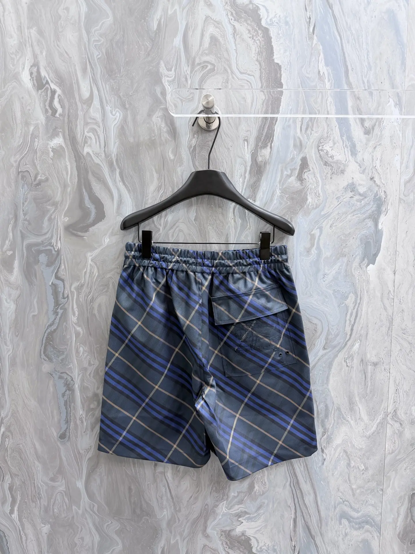 Check Twill Drawstring Shorts D25019137 — view 2