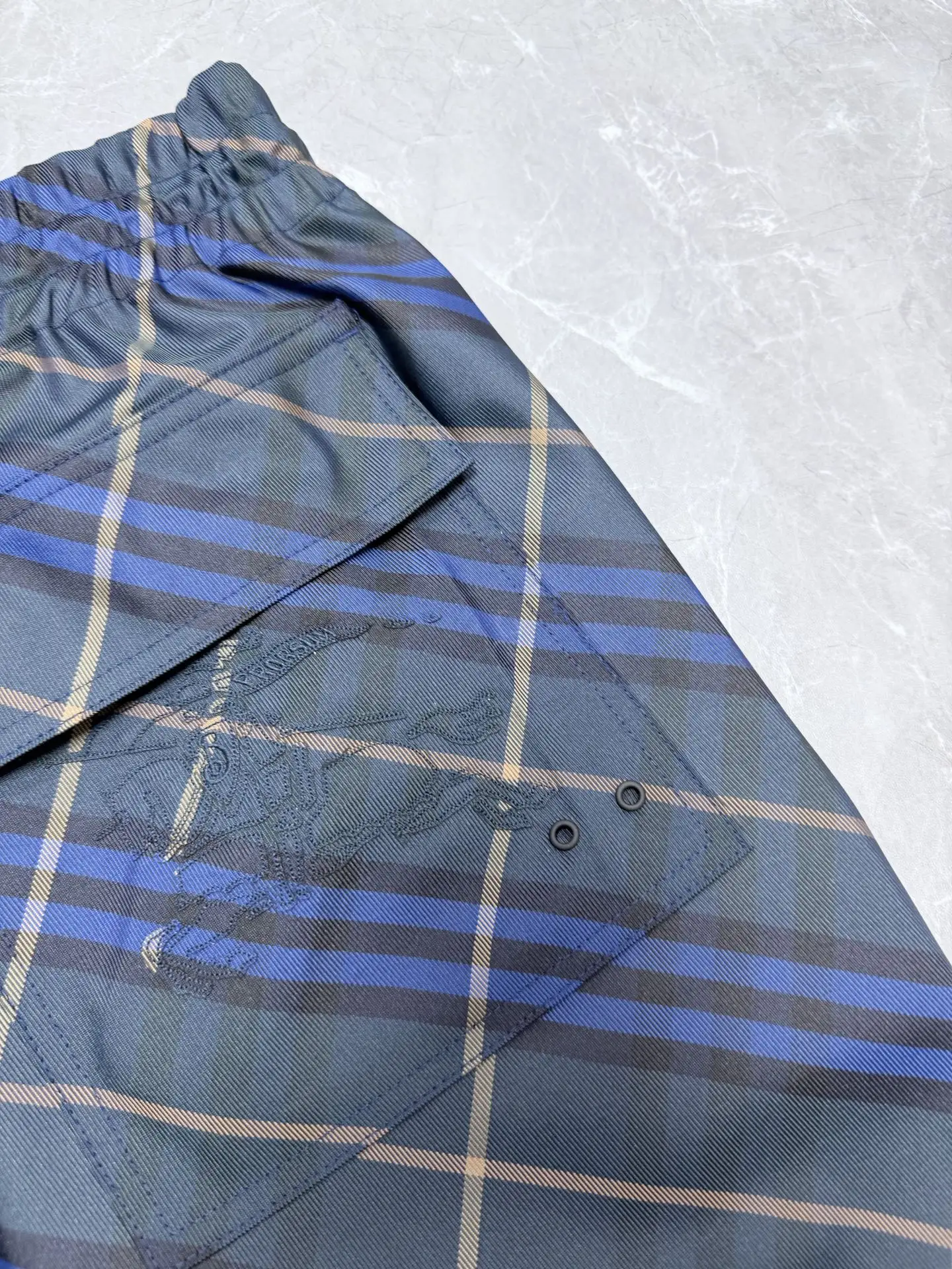 Check Twill Drawstring Shorts D25019137 — view 9