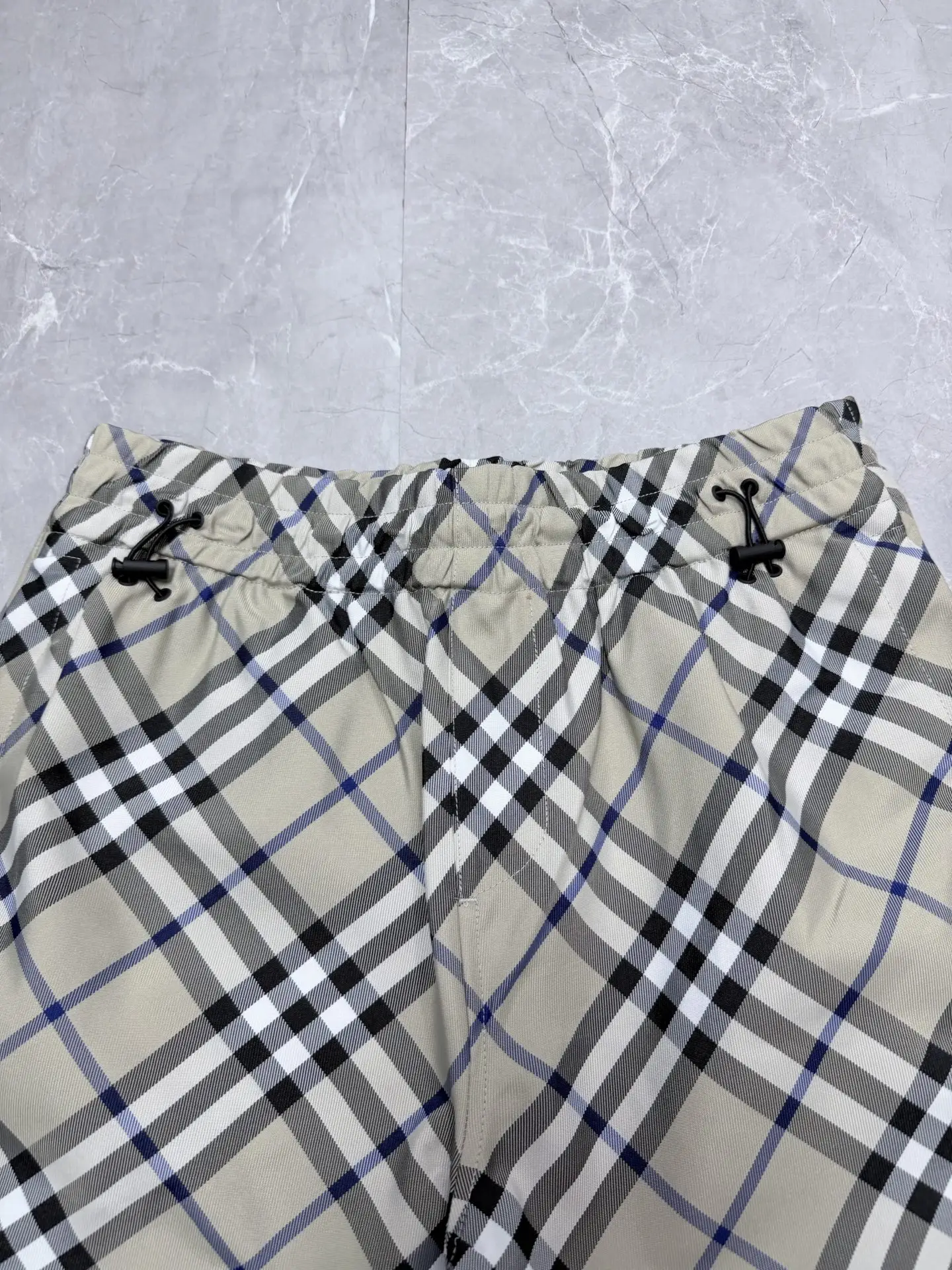Check Twill Drawstring Shorts D25019138 — view 3