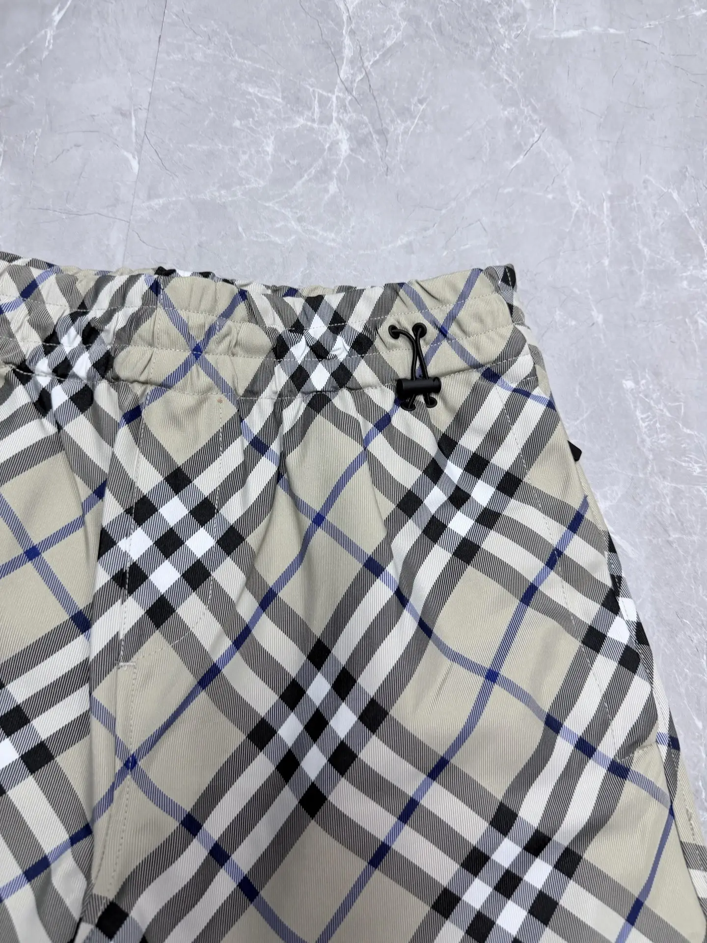 Check Twill Drawstring Shorts D25019138 — view 4