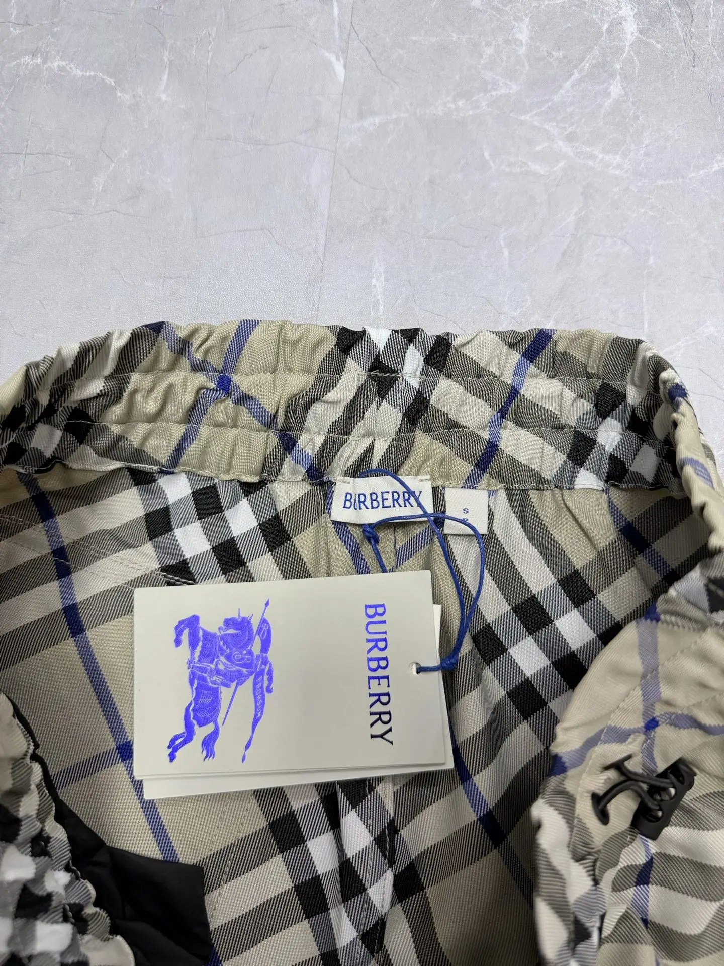 Check Twill Drawstring Shorts D25019138 — view 5