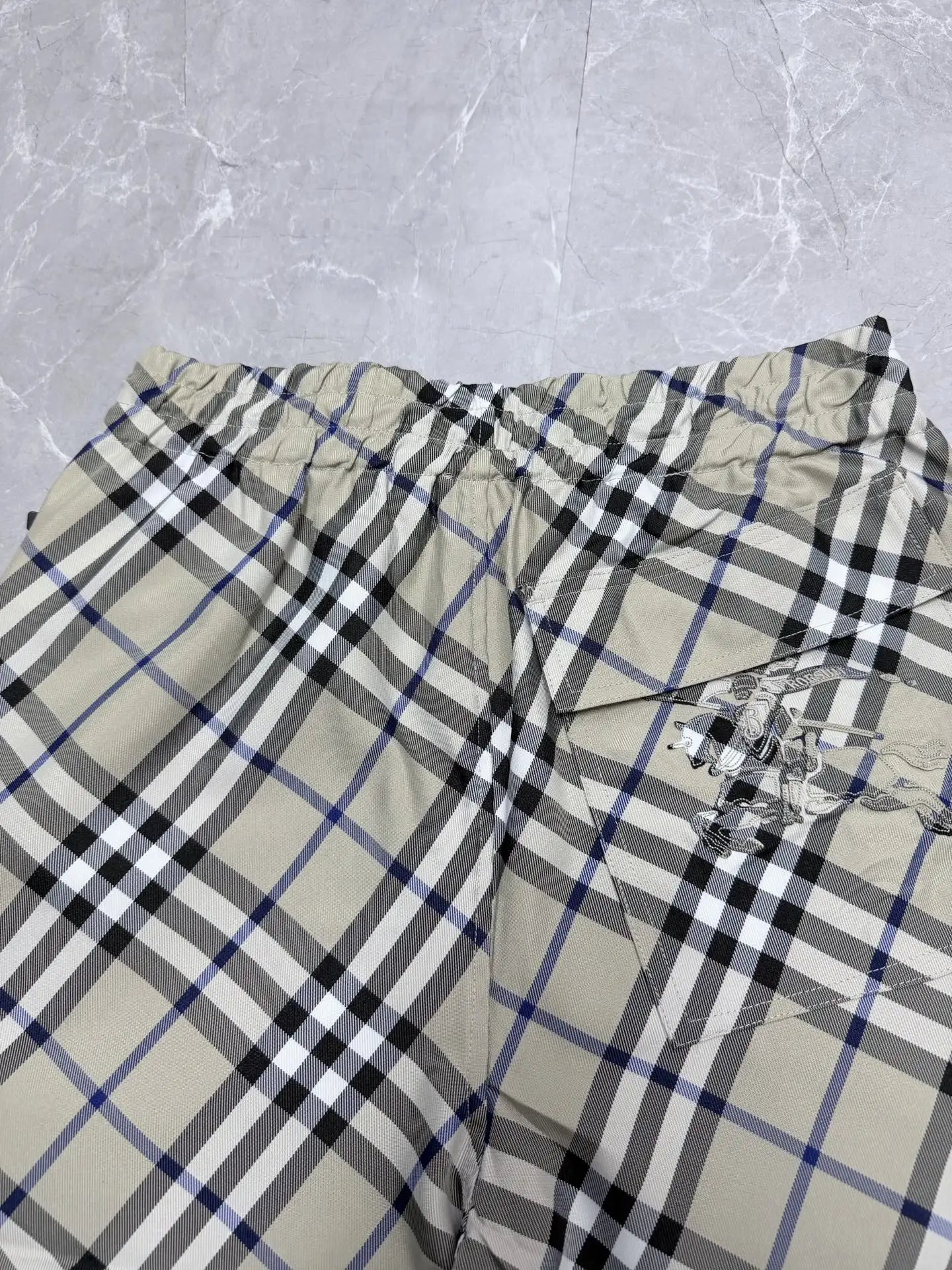 Check Twill Drawstring Shorts D25019138 — view 7