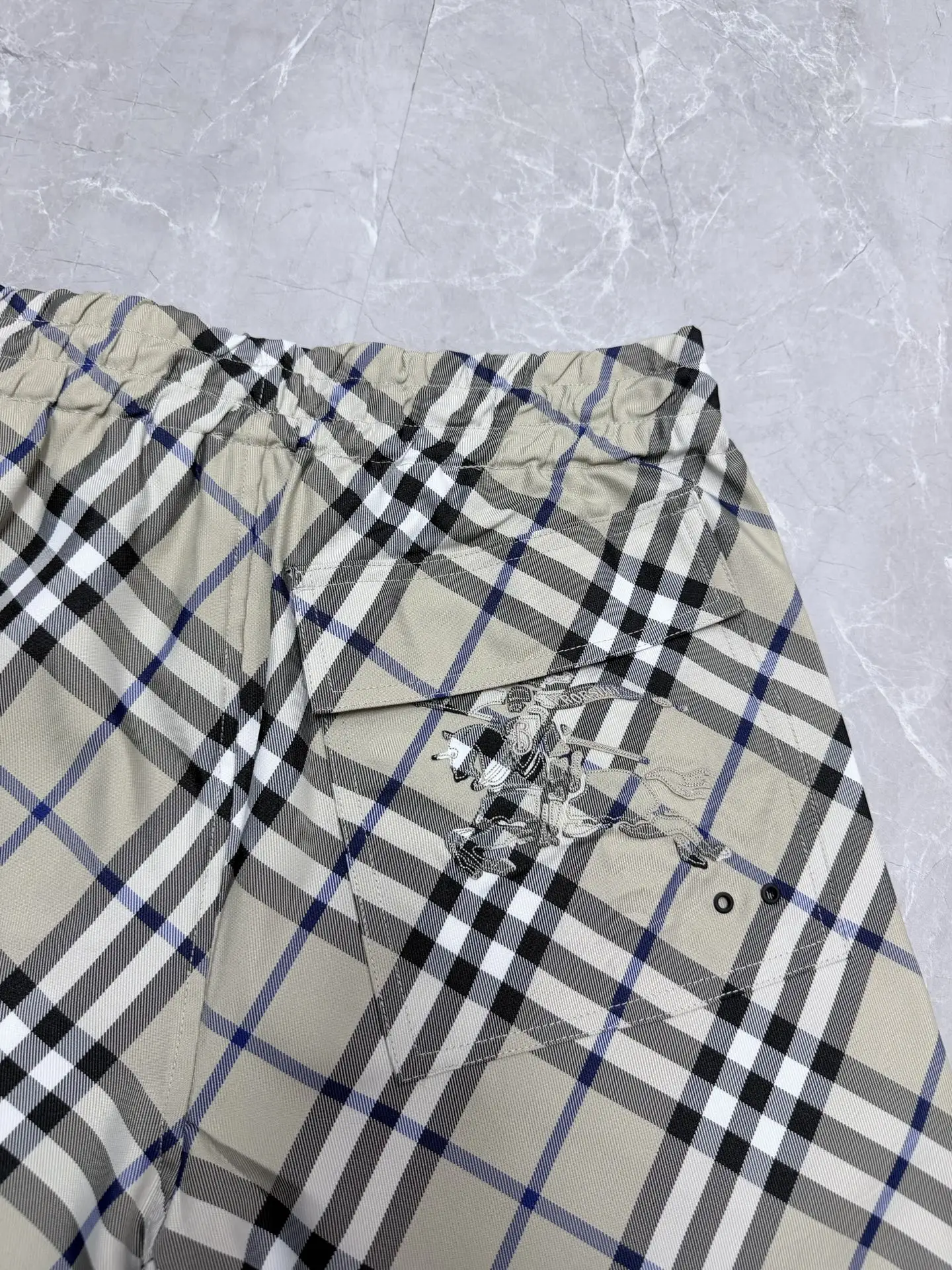 Check Twill Drawstring Shorts D25019138 — view 8