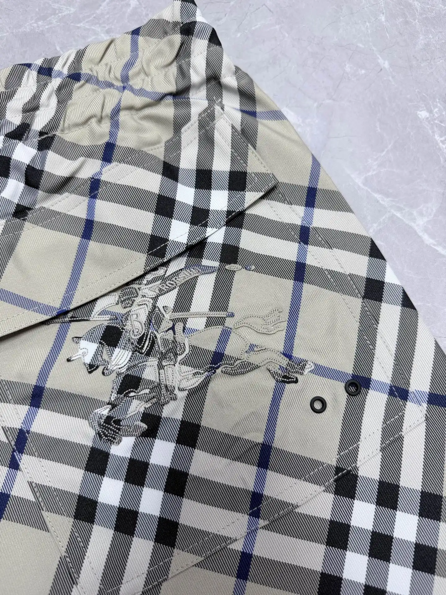 Check Twill Drawstring Shorts D25019138 — view 9