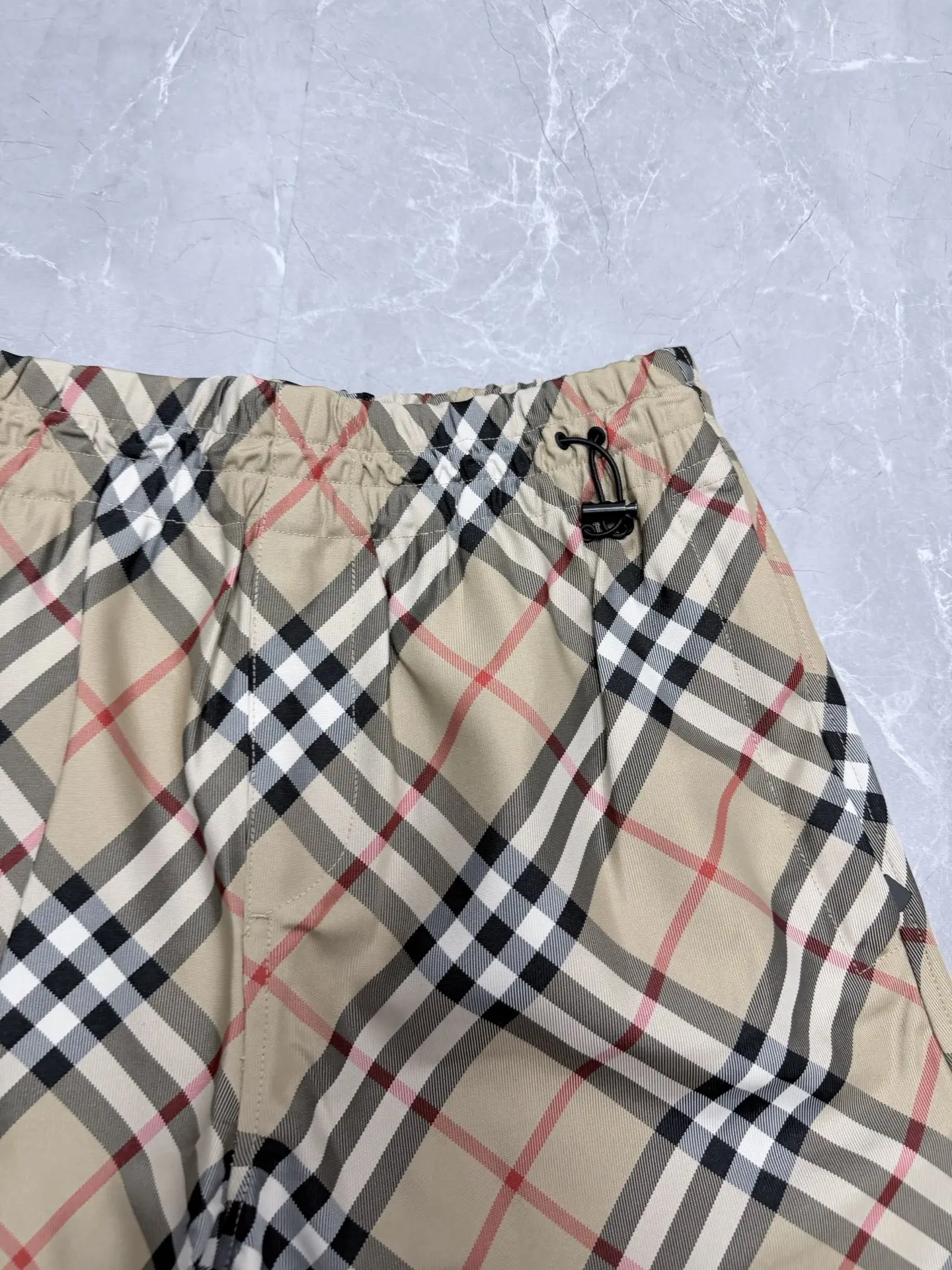 Check Twill Drawstring Shorts D25019139 — view 4