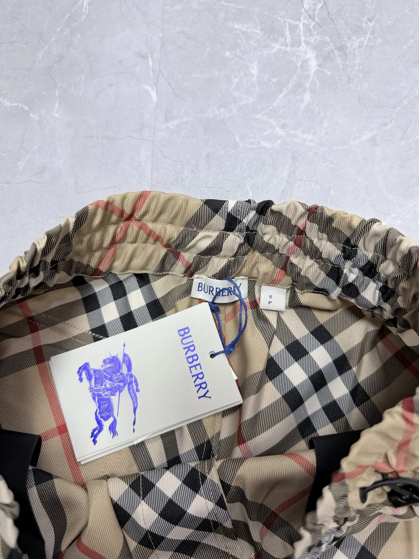 Check Twill Drawstring Shorts D25019139 — view 5