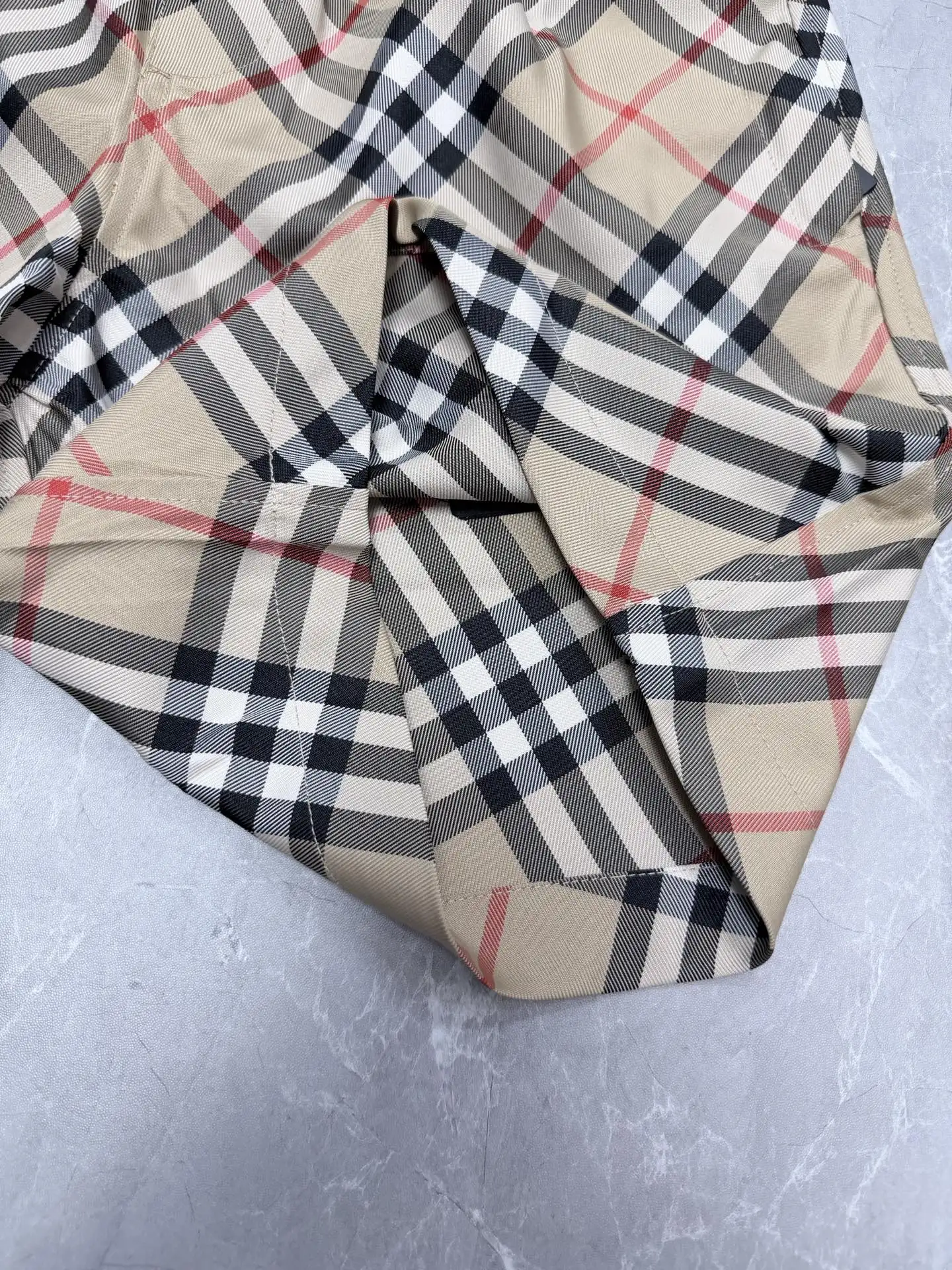 Check Twill Drawstring Shorts D25019139 — view 6