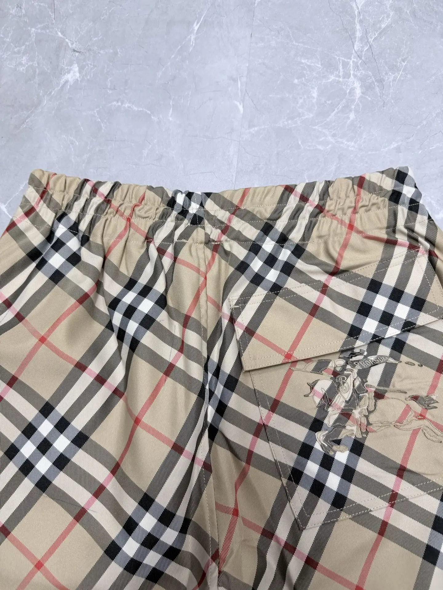 Check Twill Drawstring Shorts D25019139 — view 7