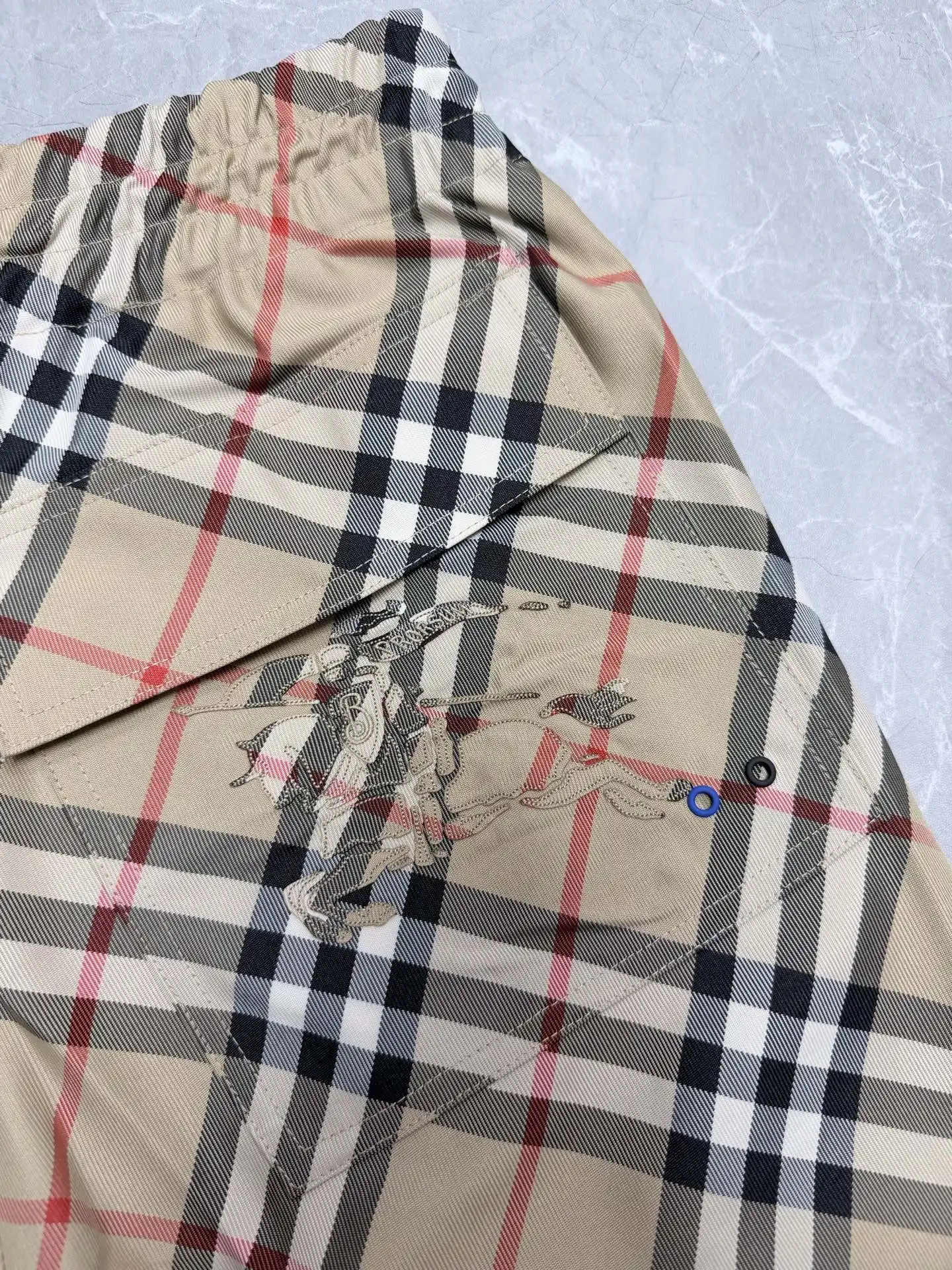 Check Twill Drawstring Shorts D25019139 — view 9