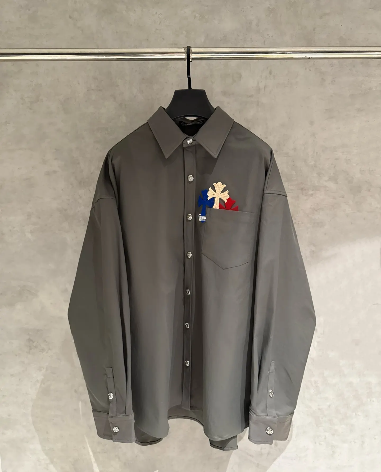 Embroidered Cotton Poplin Oversized Shirt D25524973