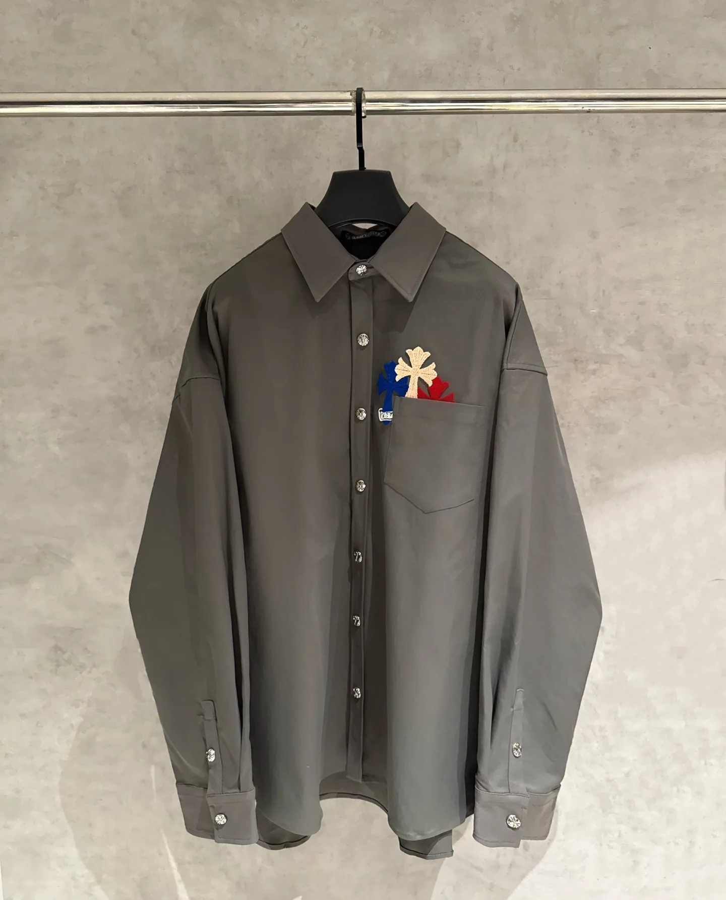 Embroidered Cotton Poplin Oversized Shirt D25524973