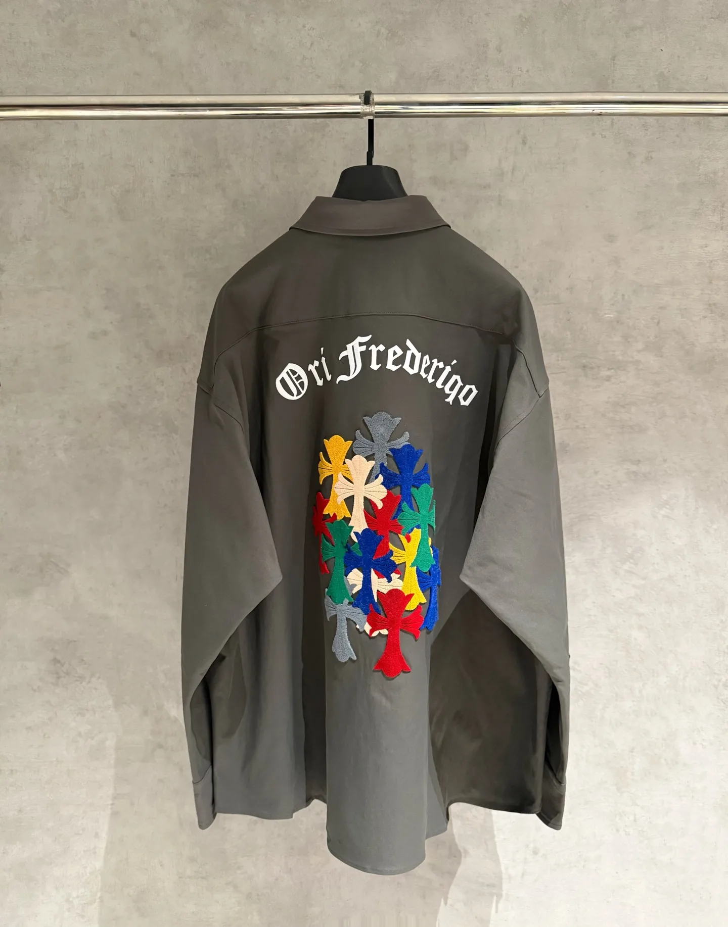 Embroidered Cotton Poplin Oversized Shirt D25524973 — view 2