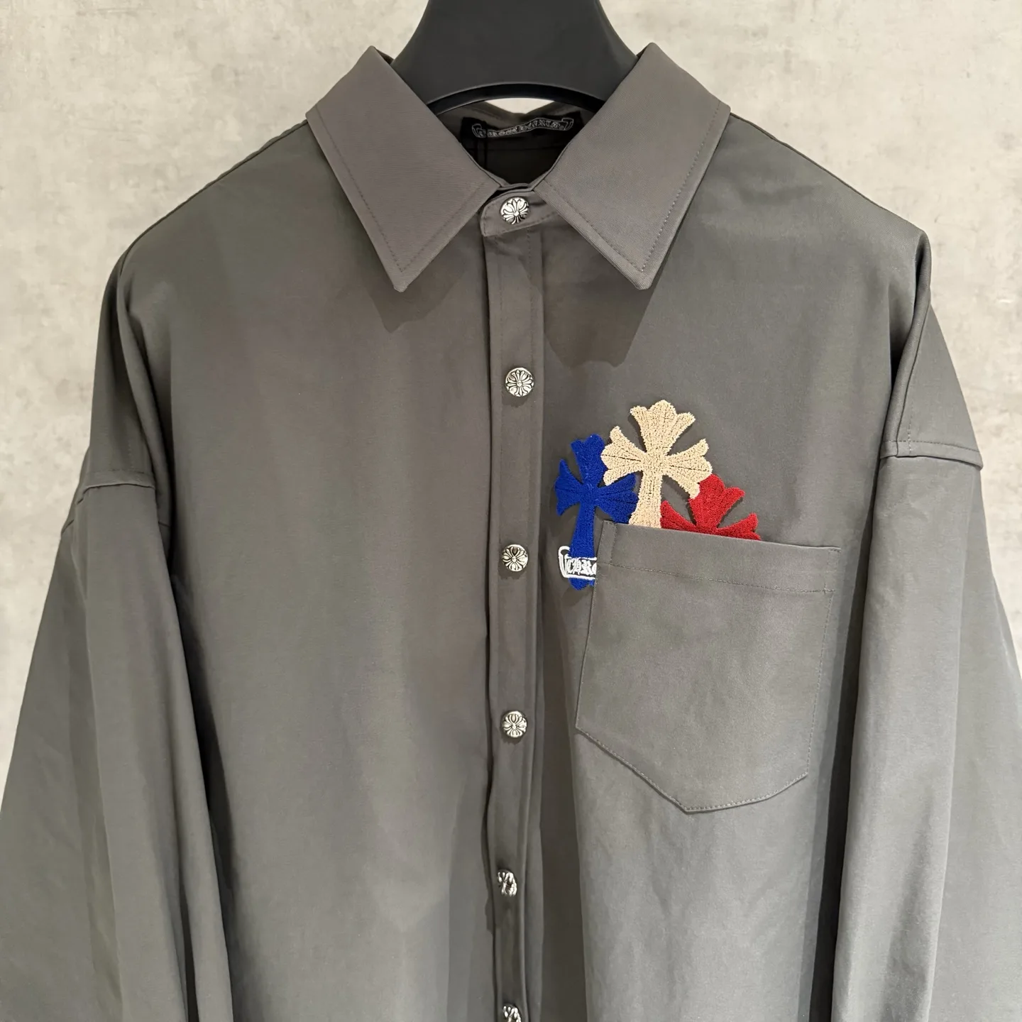 Embroidered Cotton Poplin Oversized Shirt D25524973 — view 3