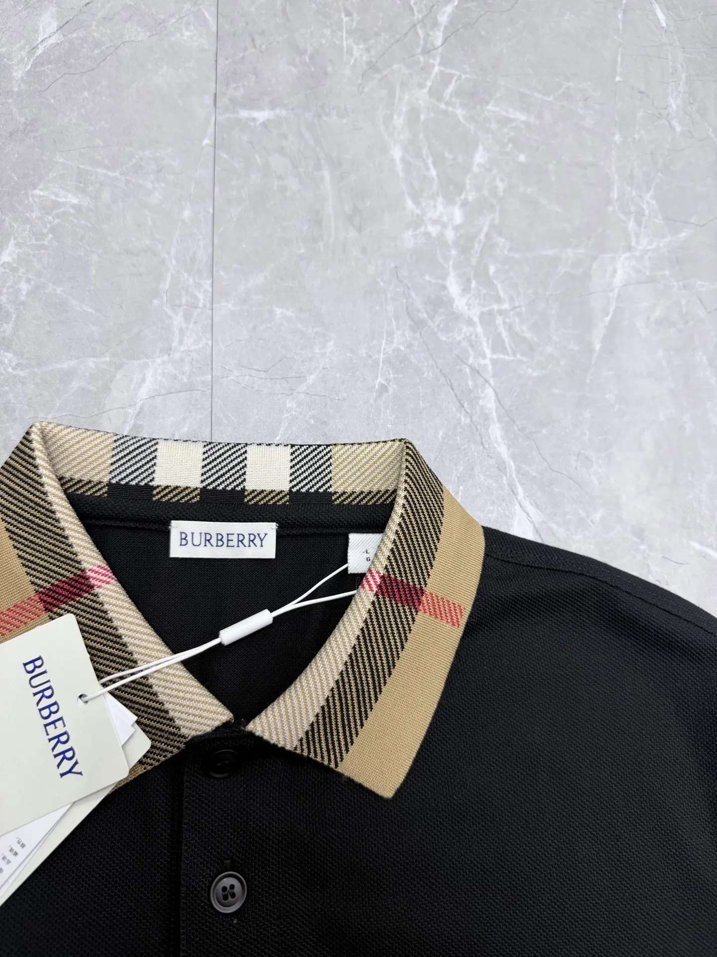 Check-Collar Long-Sleeve Polo Shirt D25519205 — view 4