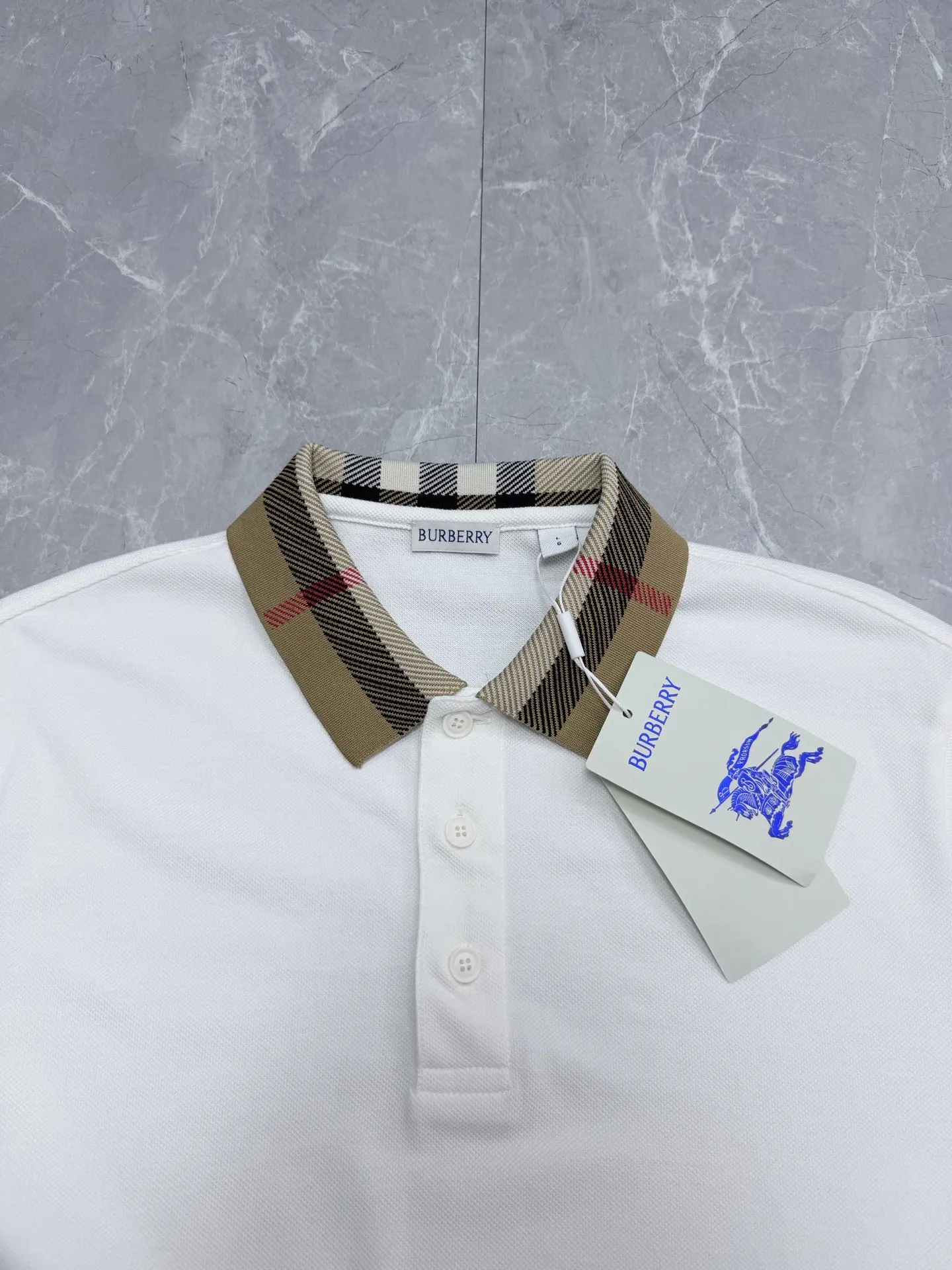 Check-Collar Long-Sleeve Polo Shirt D25519207 — view 3