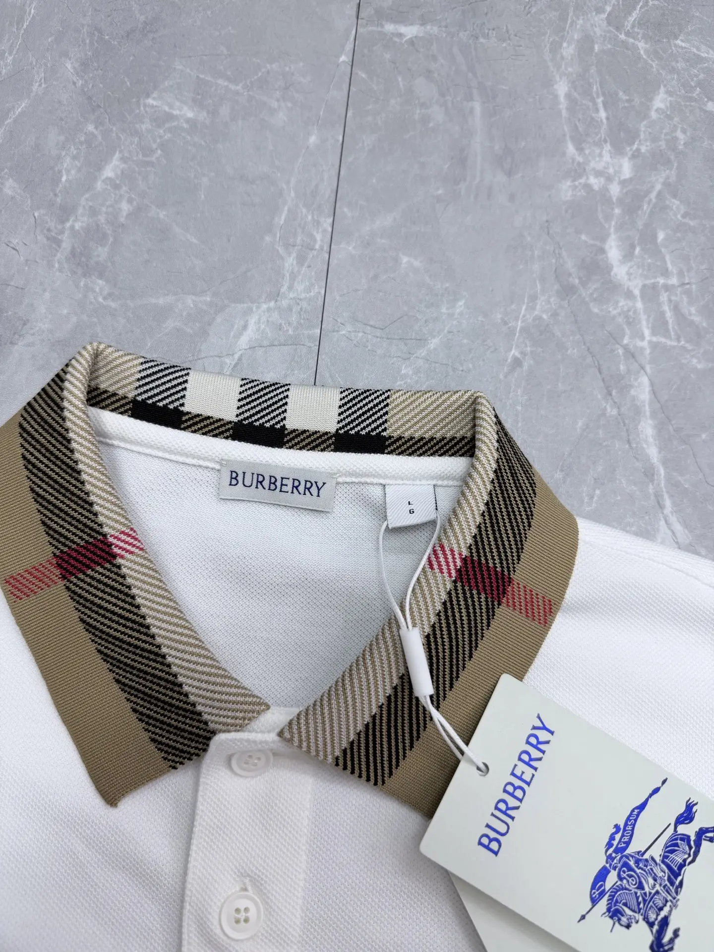 Check-Collar Long-Sleeve Polo Shirt D25519207 — view 4