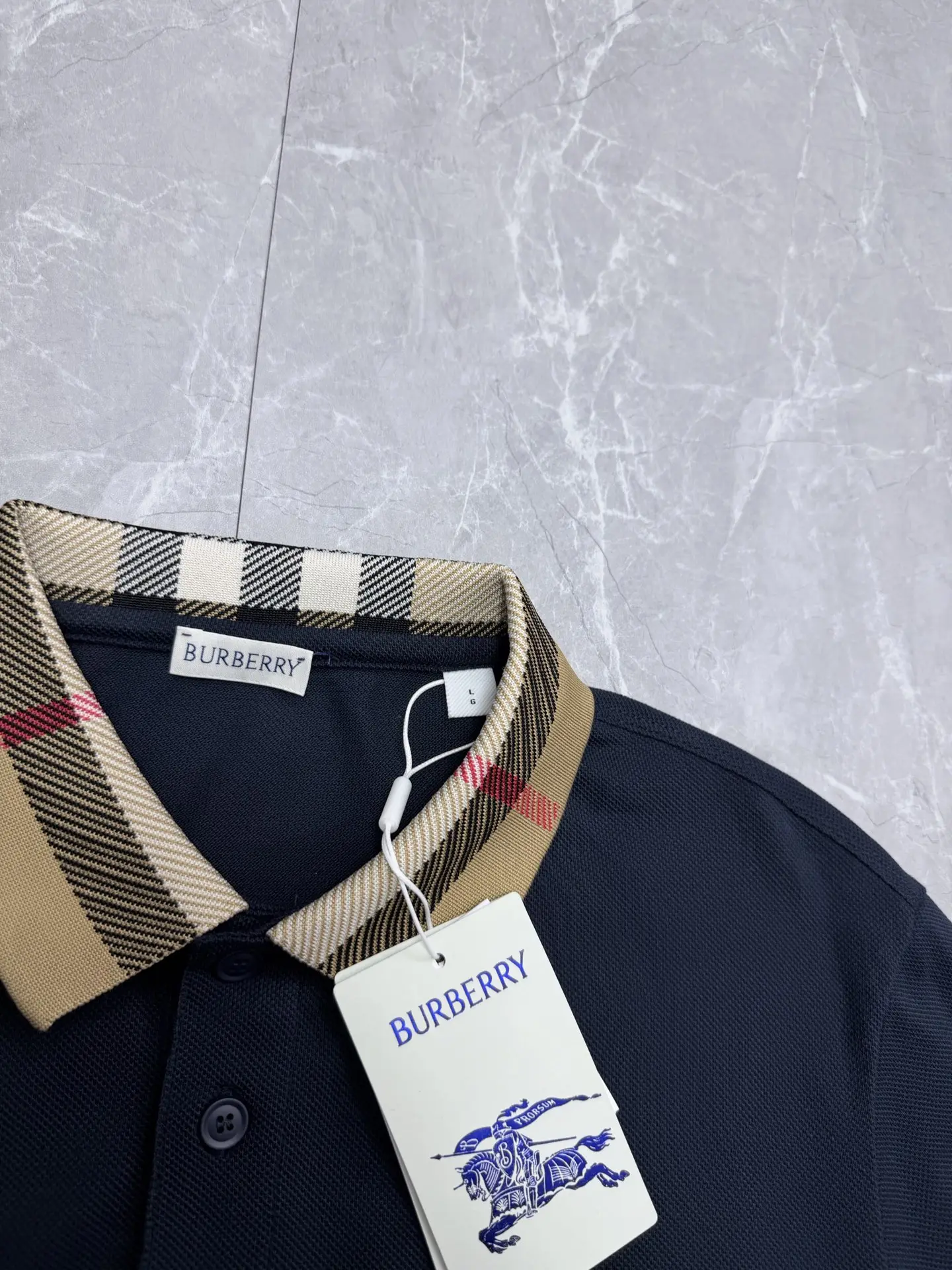 Check-Collar Long-Sleeve Polo Shirt D25519206 — view 4