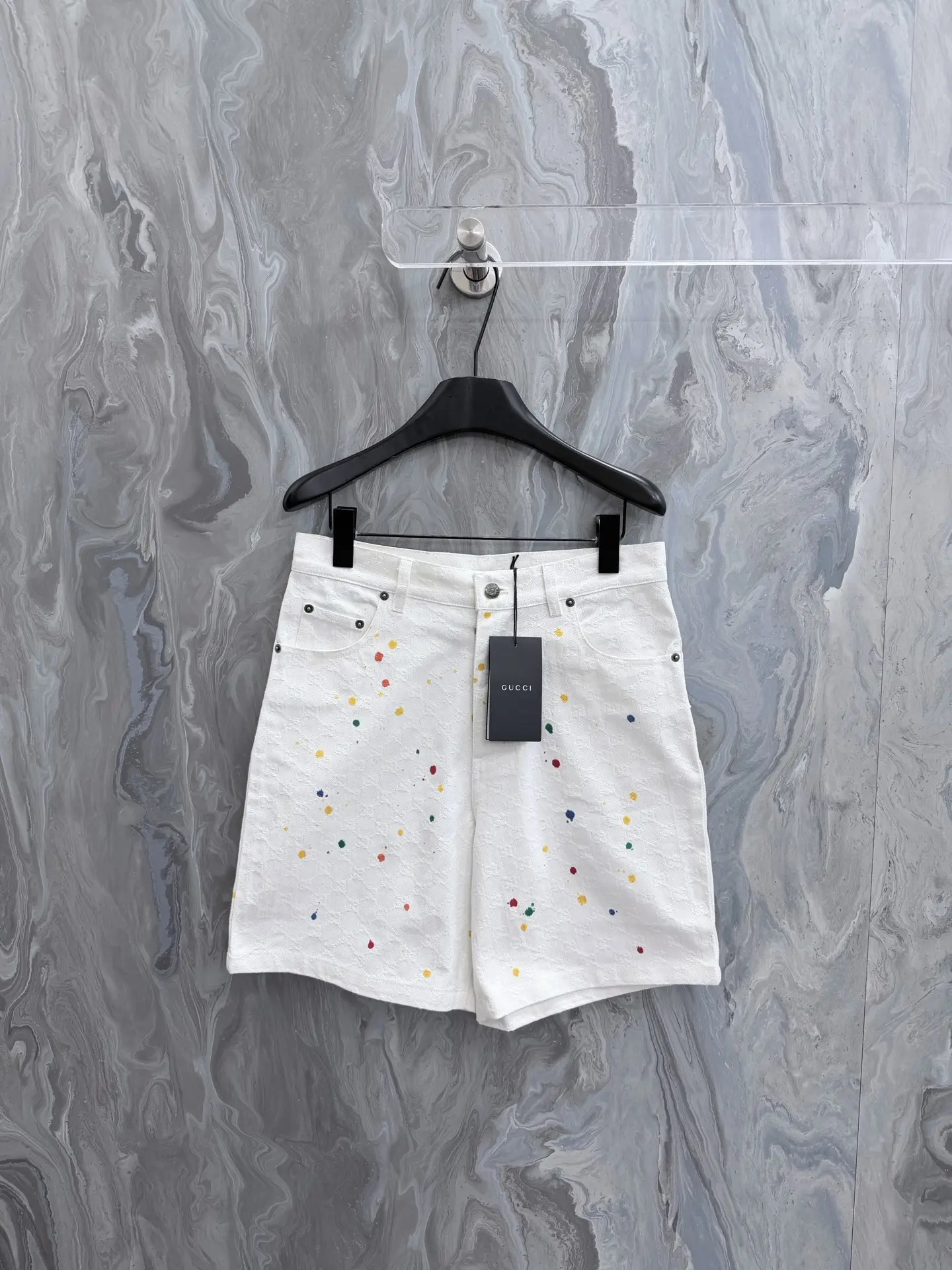 La Famiglia GG Jacquard Denim Shorts D25519146