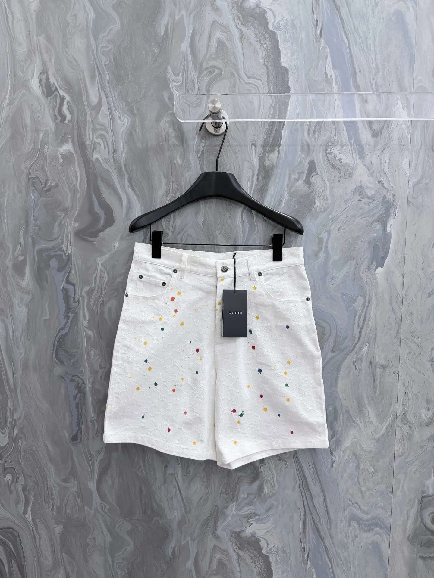 La Famiglia GG Jacquard Denim Shorts D25519146