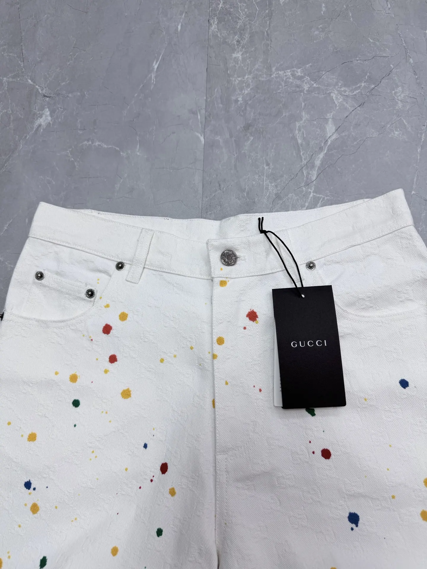 La Famiglia GG Jacquard Denim Shorts D25519146 — view 3
