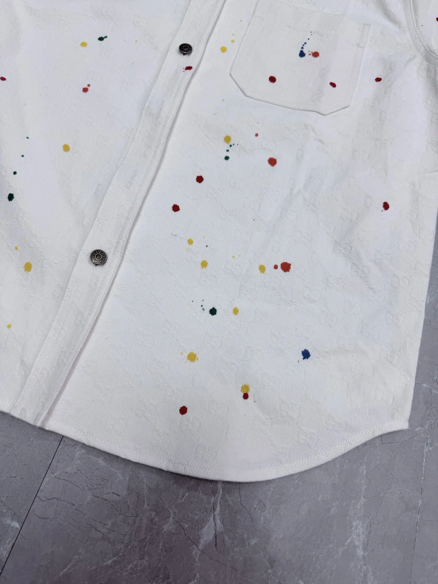 La Famiglia GG Jacquard Denim Shirt D25519144 — view 7