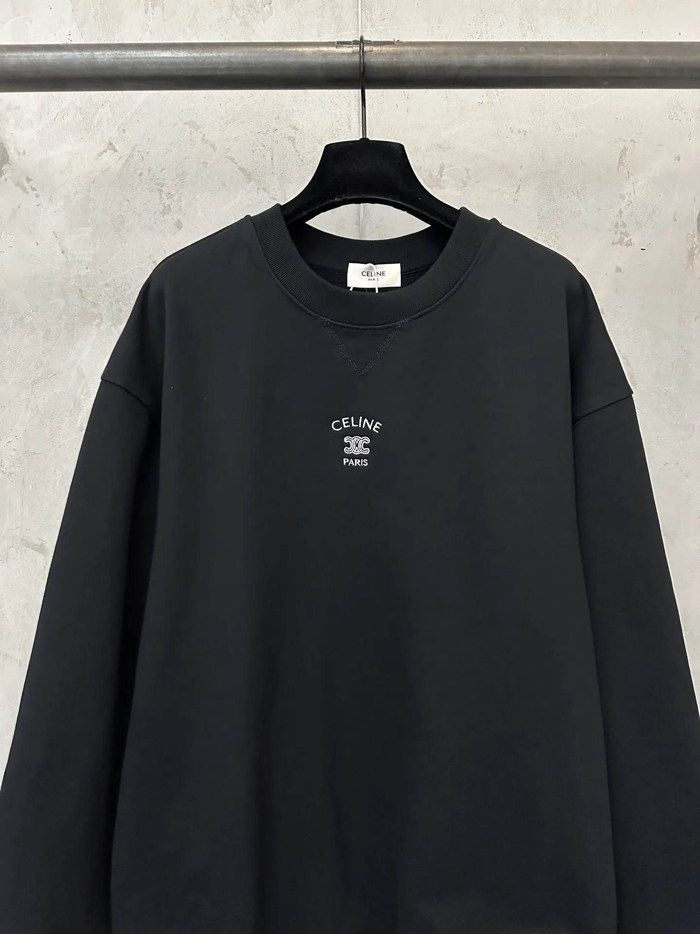 Triomphe Logo Embroidered Cotton Sweatshirt D26024412 — view 3
