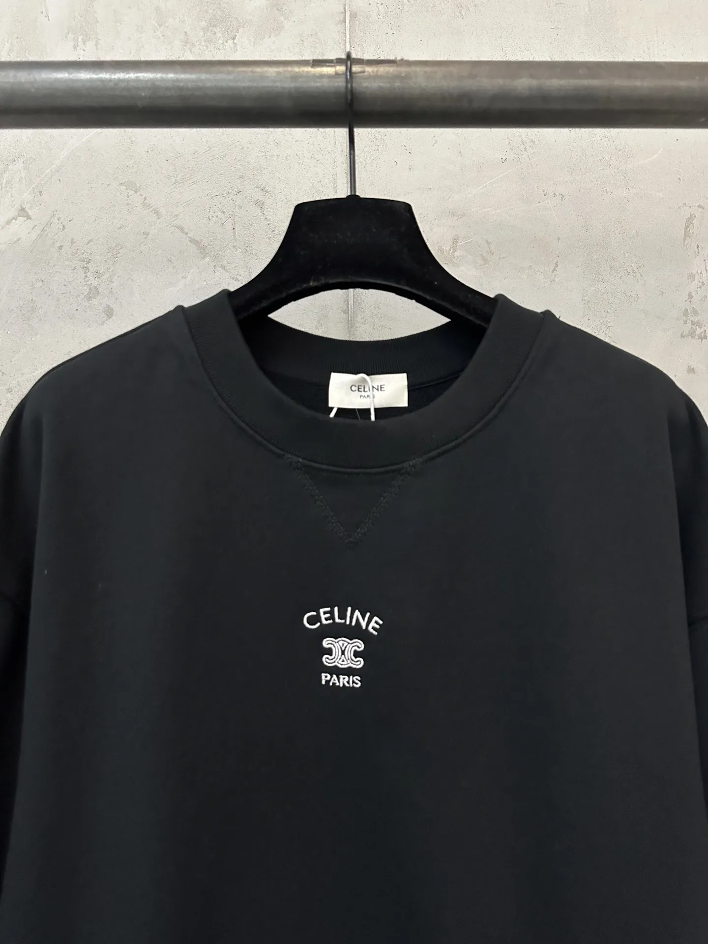 Triomphe Logo Embroidered Cotton Sweatshirt D26024412 — view 5