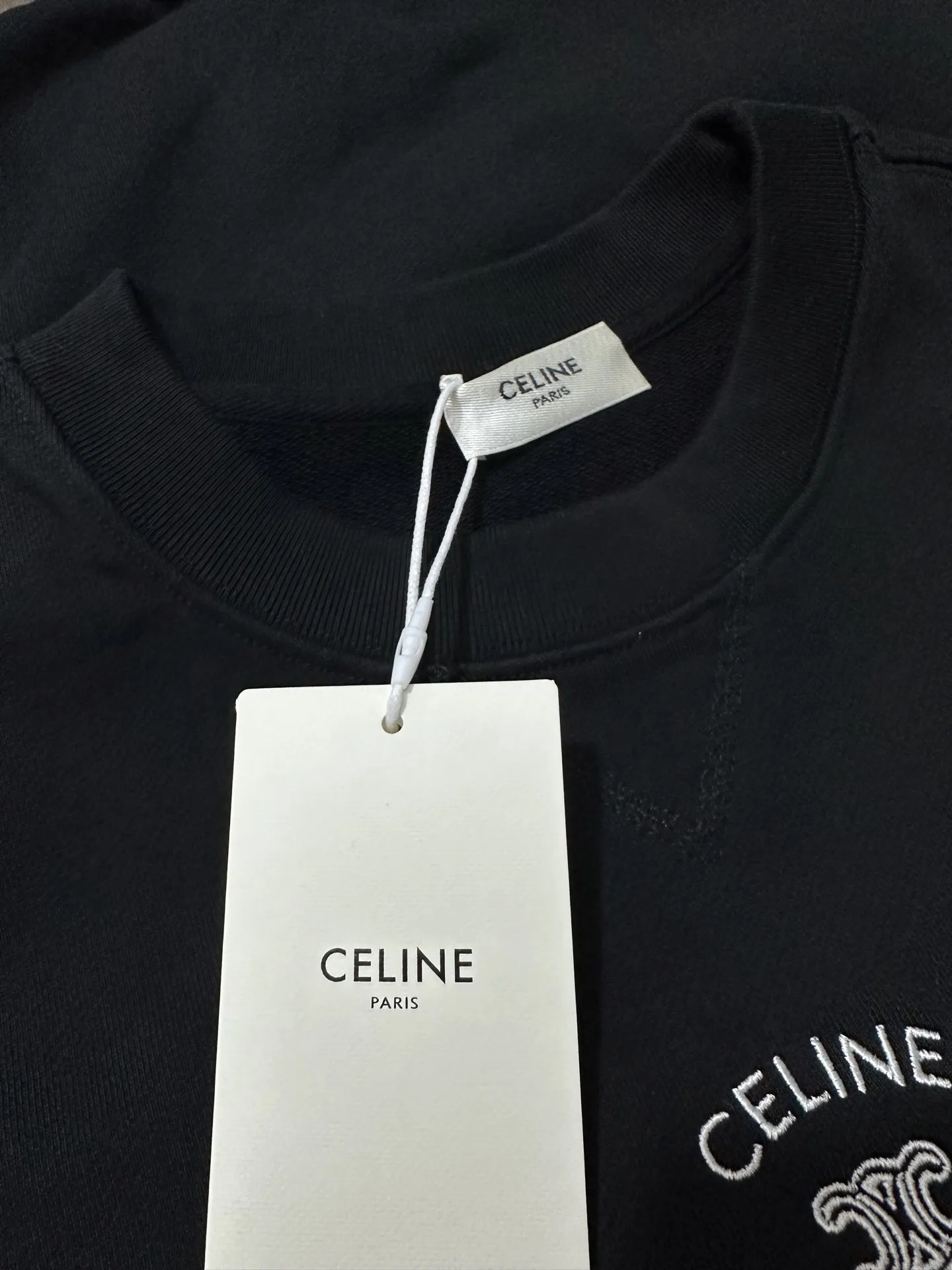 Triomphe Logo Embroidered Cotton Sweatshirt D26024412 — view 6