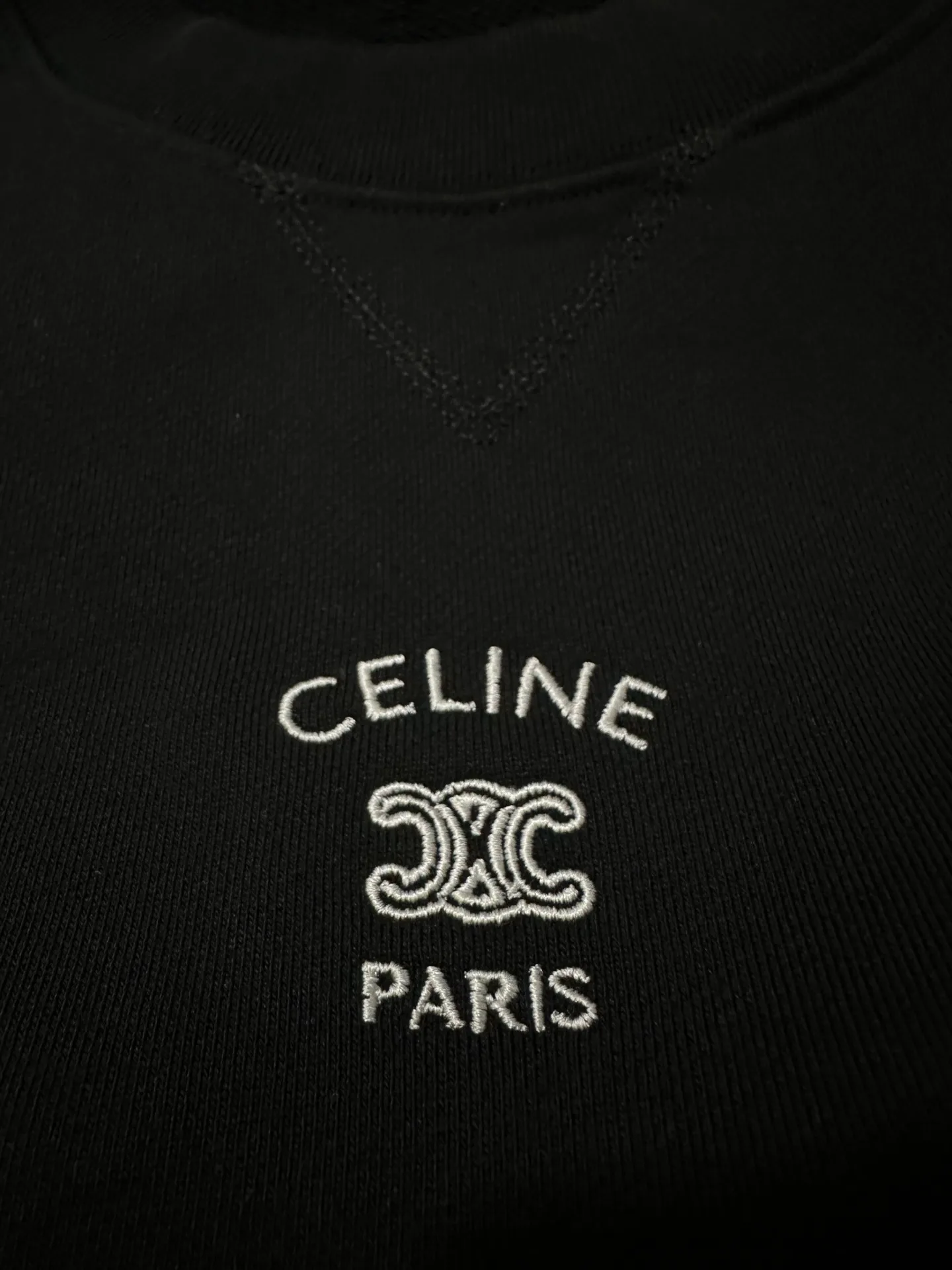 Triomphe Logo Embroidered Cotton Sweatshirt D26024412 — view 7