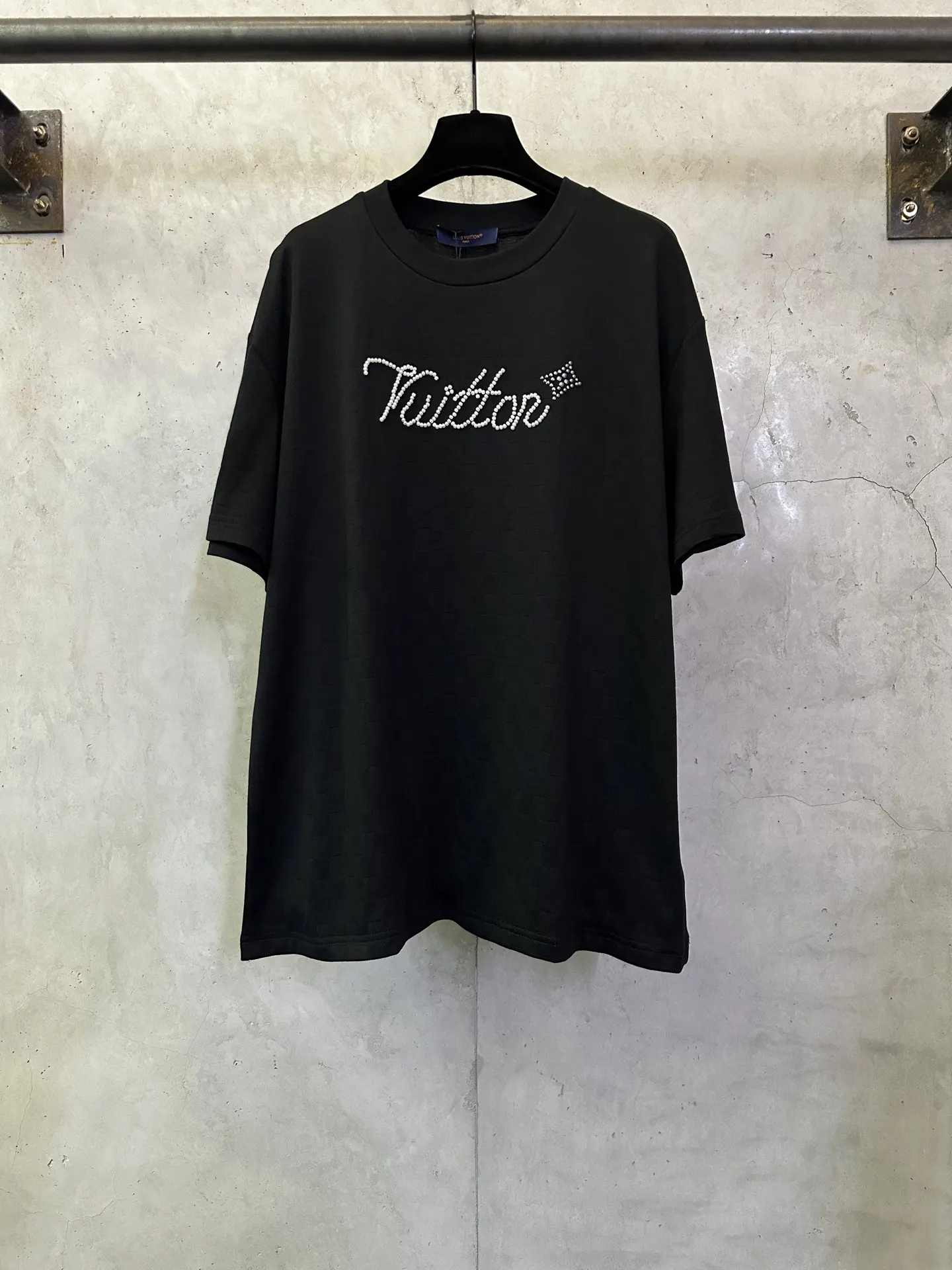 Embellished Damier Jacquard T-Shirt D26012900