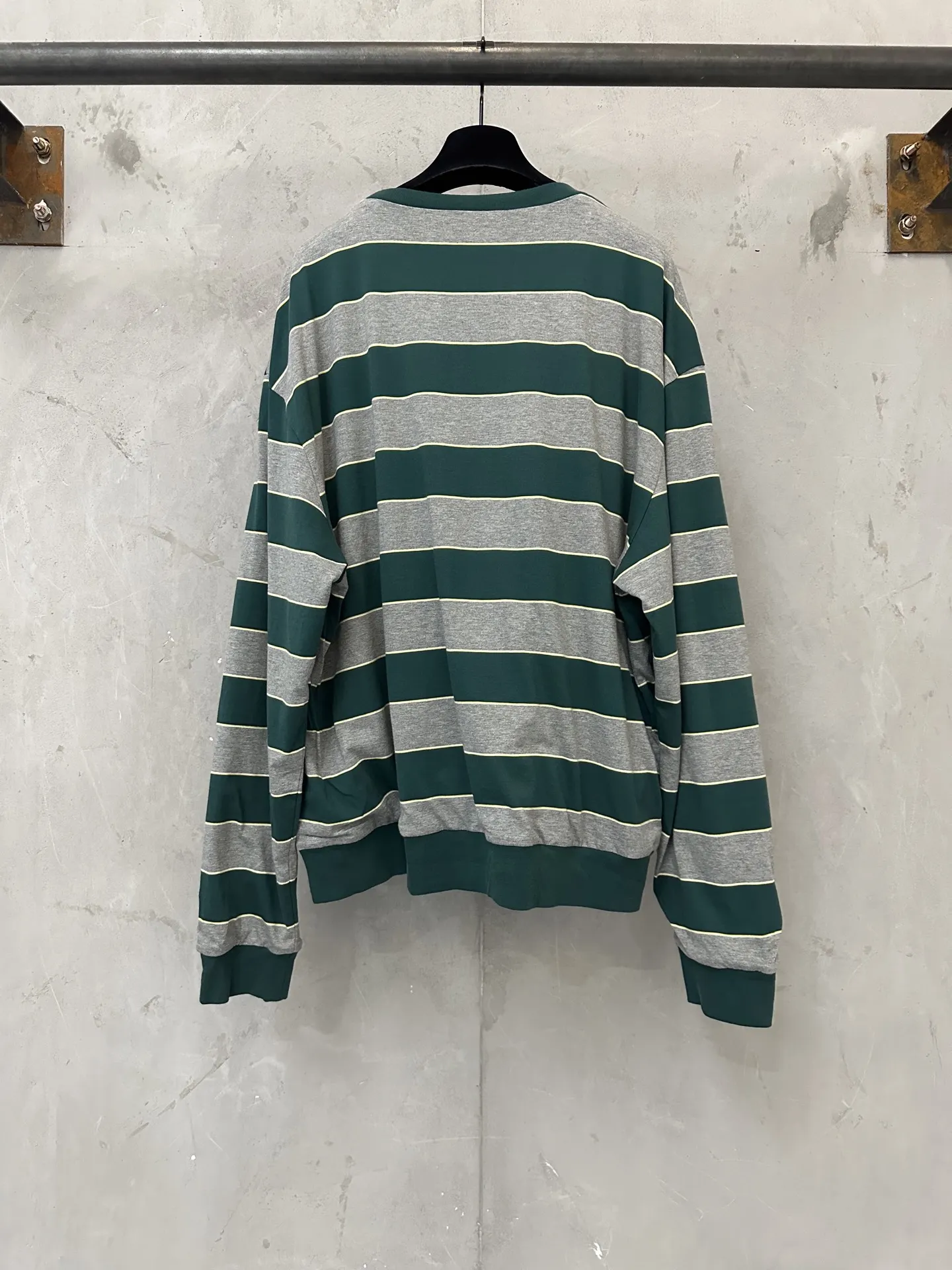 Striped Logo-Patch Cotton Sweatshirt D26520225 — view 2