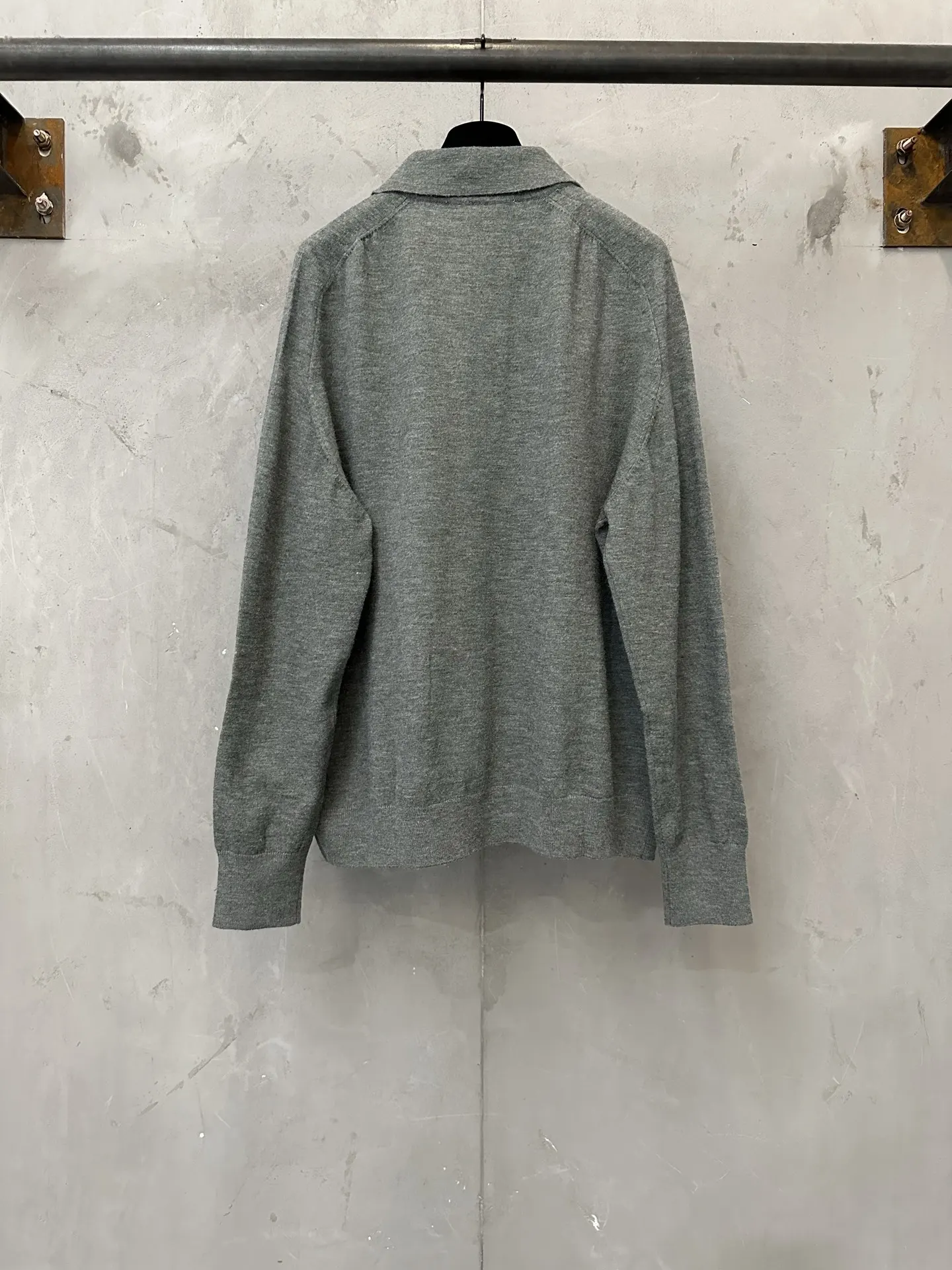 Logo-Embroidered Wool-Blend Polo Sweater D27021808 — view 2