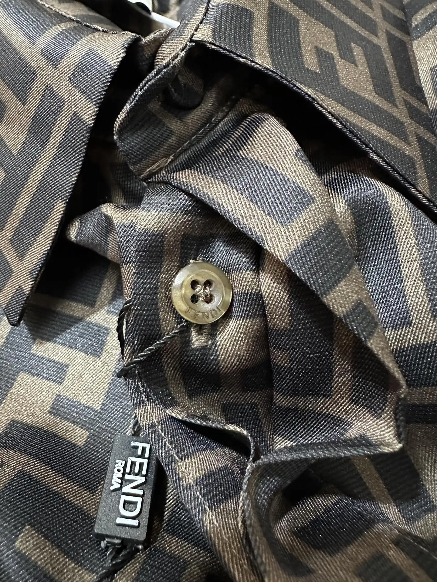 FF Monogram Silk-Blend Twill Shirt D27021778 — view 9