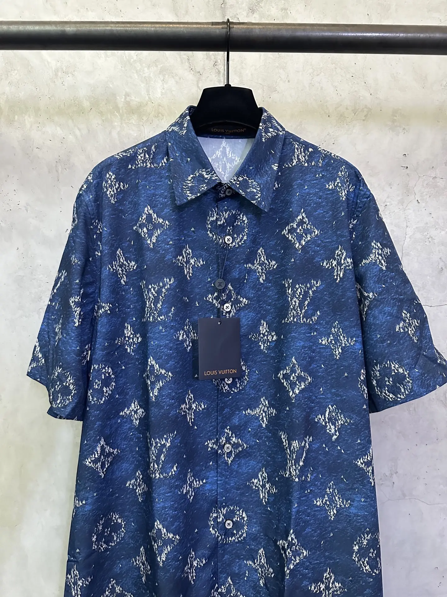 Monogram Print Cotton Poplin Short-Sleeve Shirt D27012786 — view 3