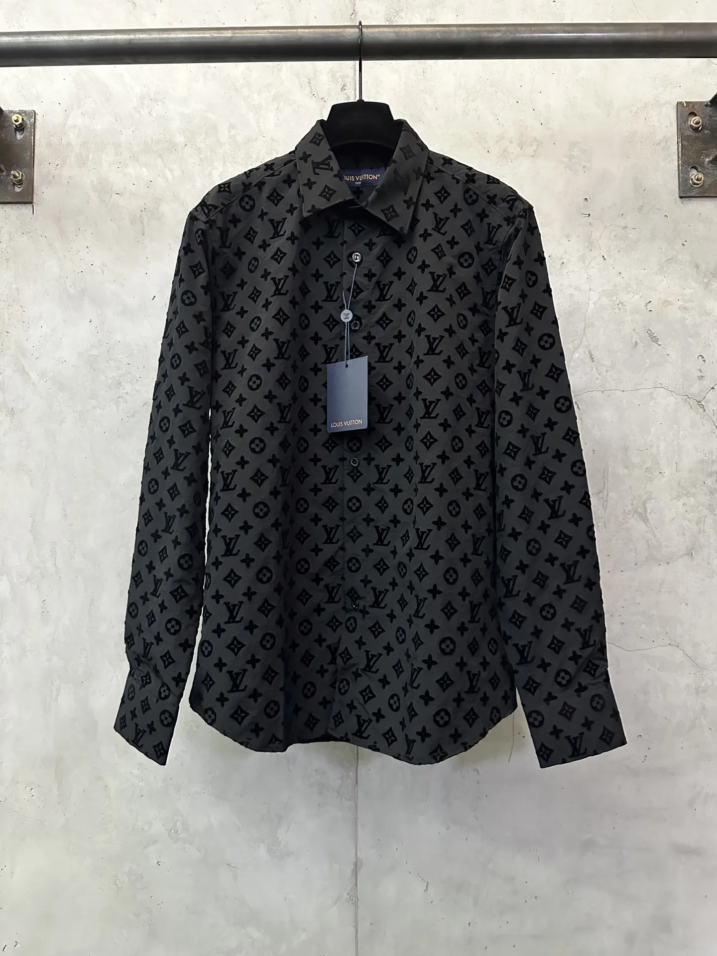 Monogram Flocked Long-Sleeve Shirt D27024458